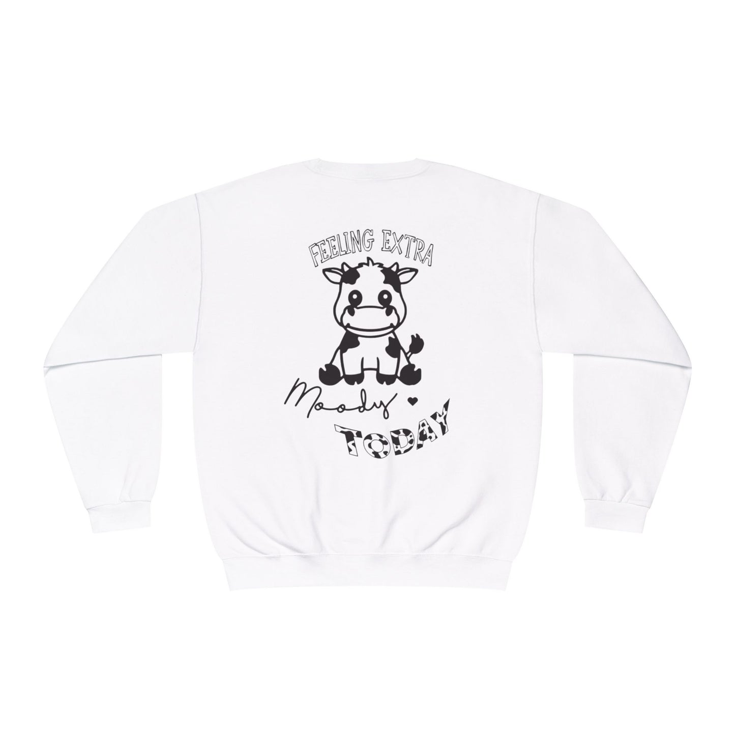 Feeling Extra Moody Unisex Crewneck Sweatshirt, Cute Cow Sweatshirt, Funny Sweatshirt, Animal Lover Gift, Cozy Casual Wear, Birthday Gift