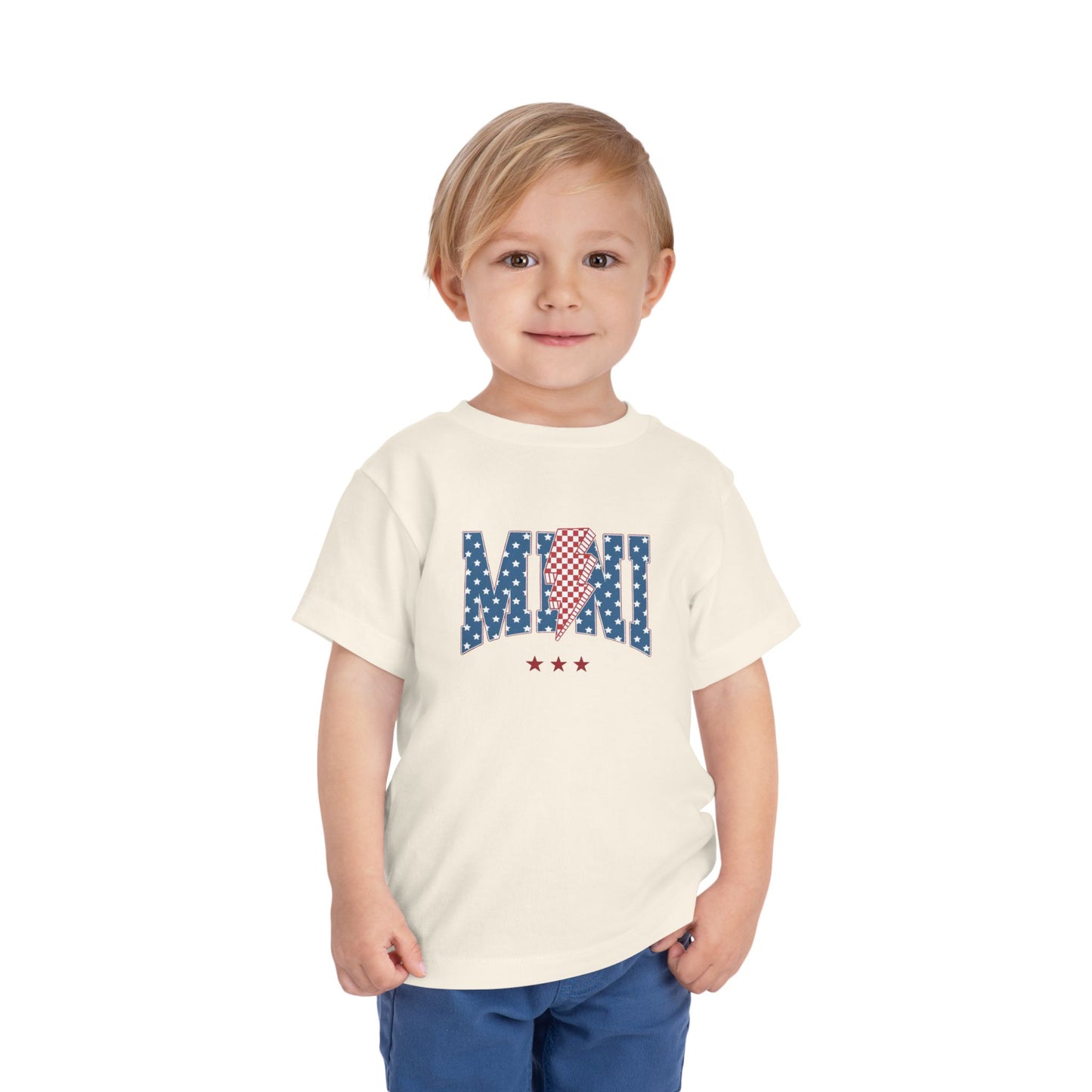 Mini USA Stars Toddler Tee, Perfect for 4th of July, Independence Day, Baby Shower Gift, Picnic, Toddler Playwear, Kids Apparel