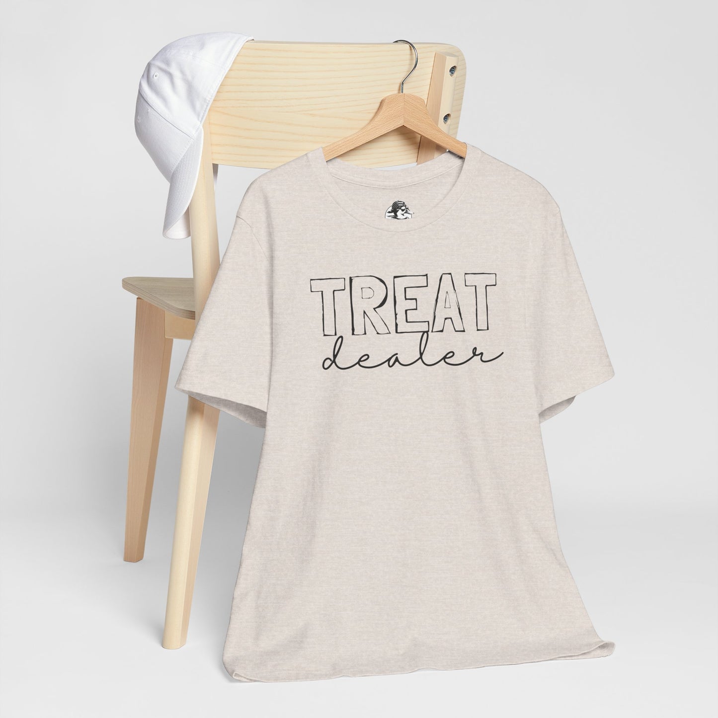 Treat Dealer Unisex Tee, Funny Gift Shirt, Cute Casual Top, Birthday Gift for Friends, Treat Yourself Humor Tee