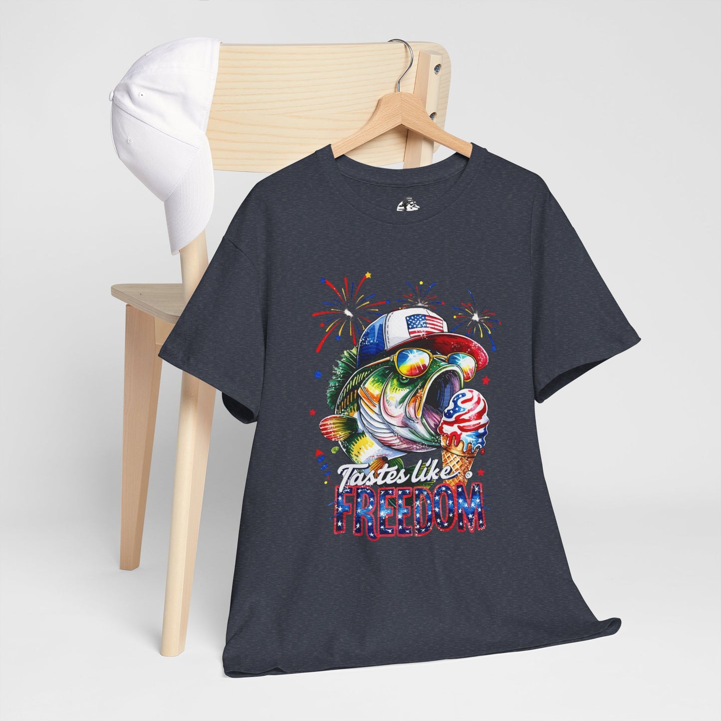 Patriotic Fishing Tee, Fourth of July Shirt, Freedom T-Shirt, Summer Adventure Apparel, Fishing Lover Gift