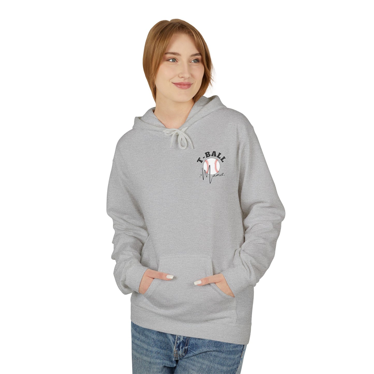 T-Ball Mom Era Fleece Hoodie - Midweight Softstyle Sweatshirt for Sports Moms