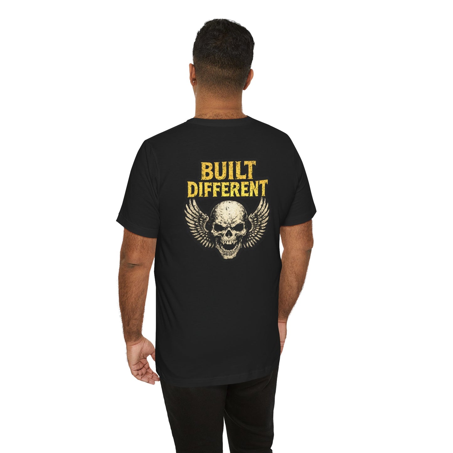 Built Different Skull Tee — Vintage Winged Skull Graphic T-Shirt