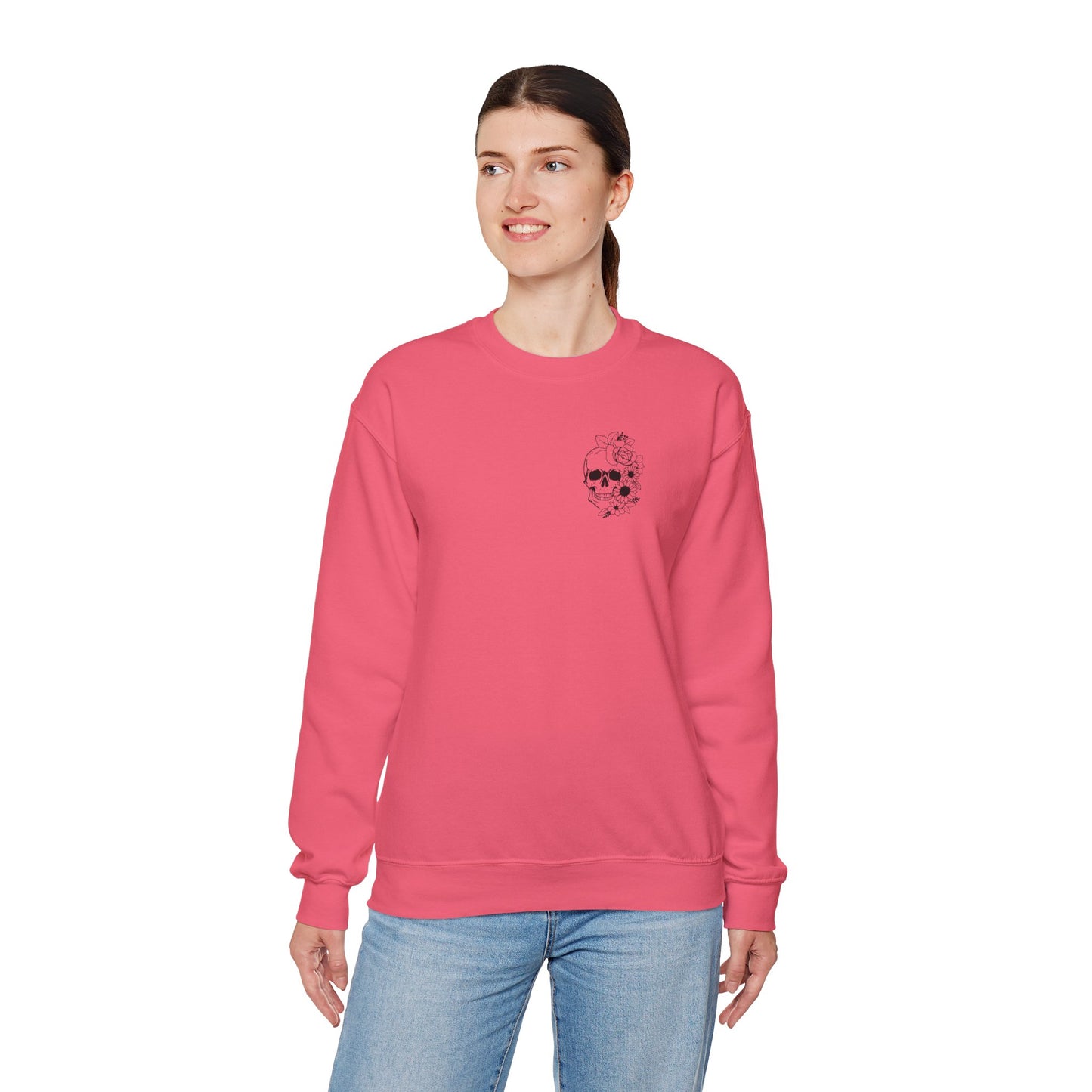 Skull "You don't Have to Please Any of These People " Graphic Crewneck Sweatshirt