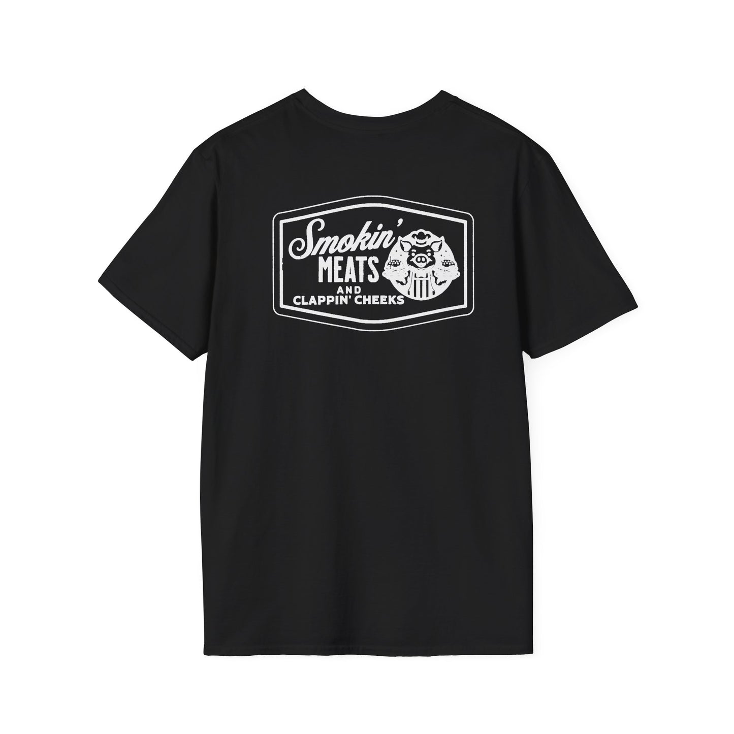 Smokin' Meats T-Shirt - Funny BBQ Humor Unisex Softstyle Tee