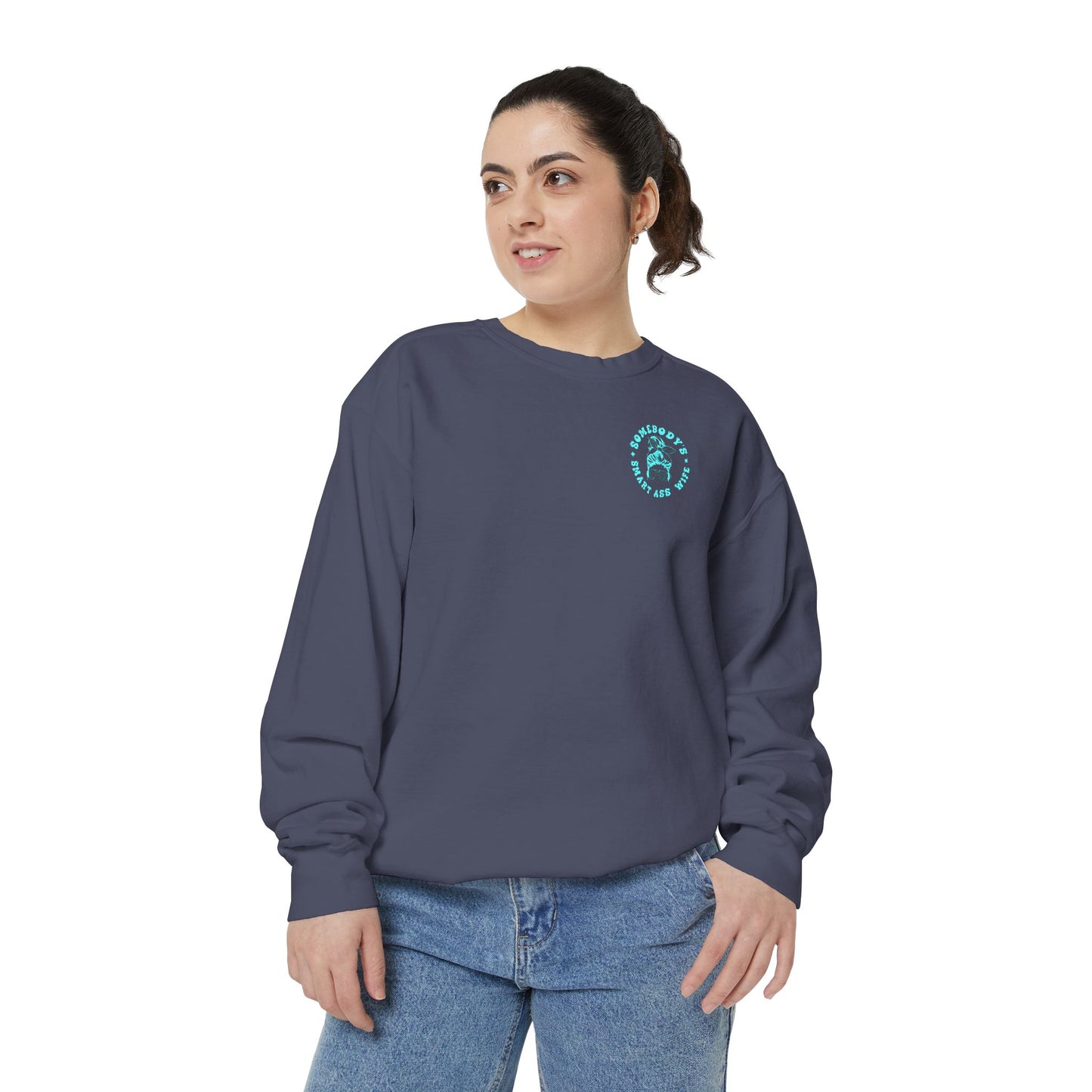 Comfort Colors Graphic Fleece Crewneck - Somebodies Smart Ass Wife