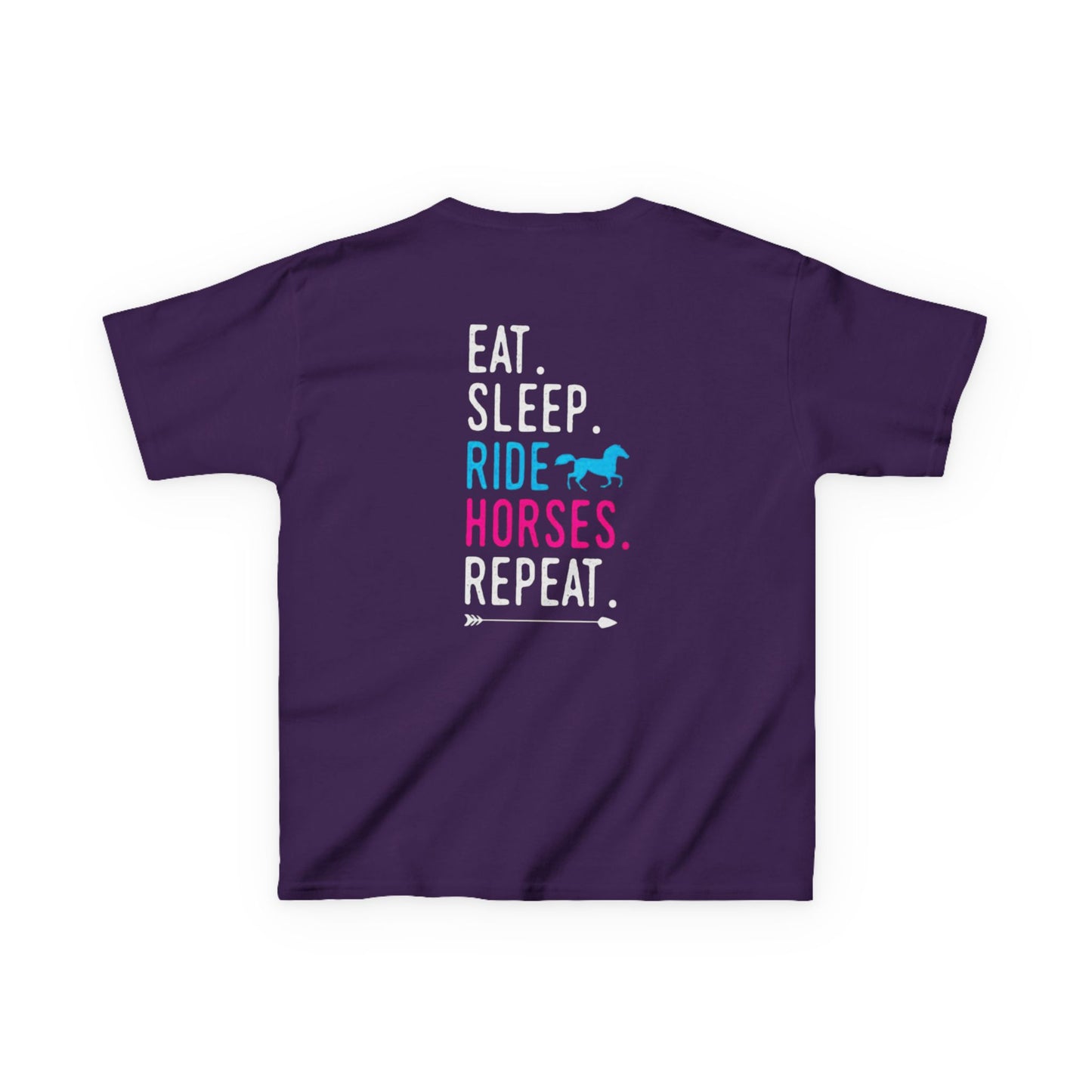 Kids Horse Riding Tee- Eat Sleep Ride Horses Repeat
