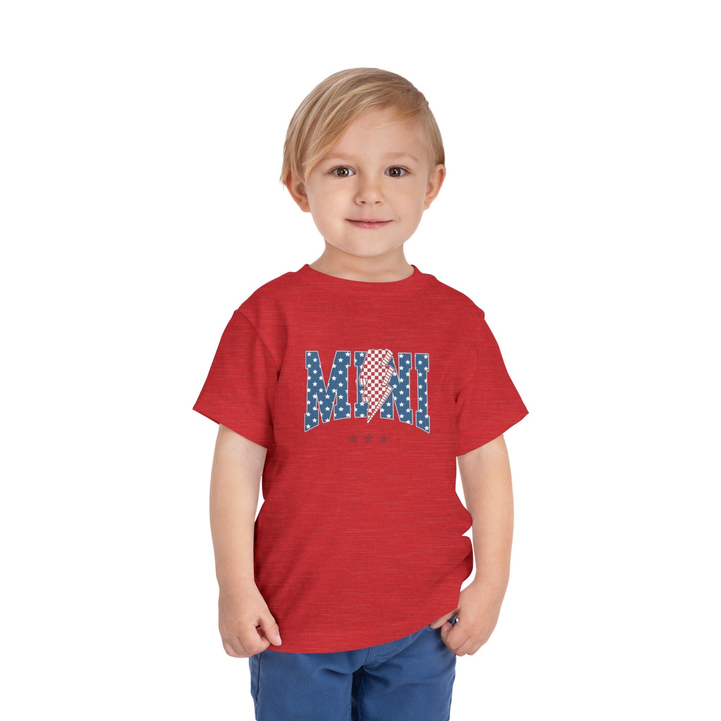 Mini USA Stars Toddler Tee, Perfect for 4th of July, Independence Day, Baby Shower Gift, Picnic, Toddler Playwear, Kids Apparel