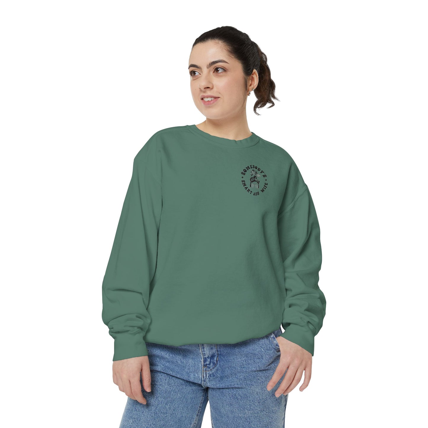 Comfort Colors Graphic Fleece Crewneck - Somebodies Smart Ass Wife