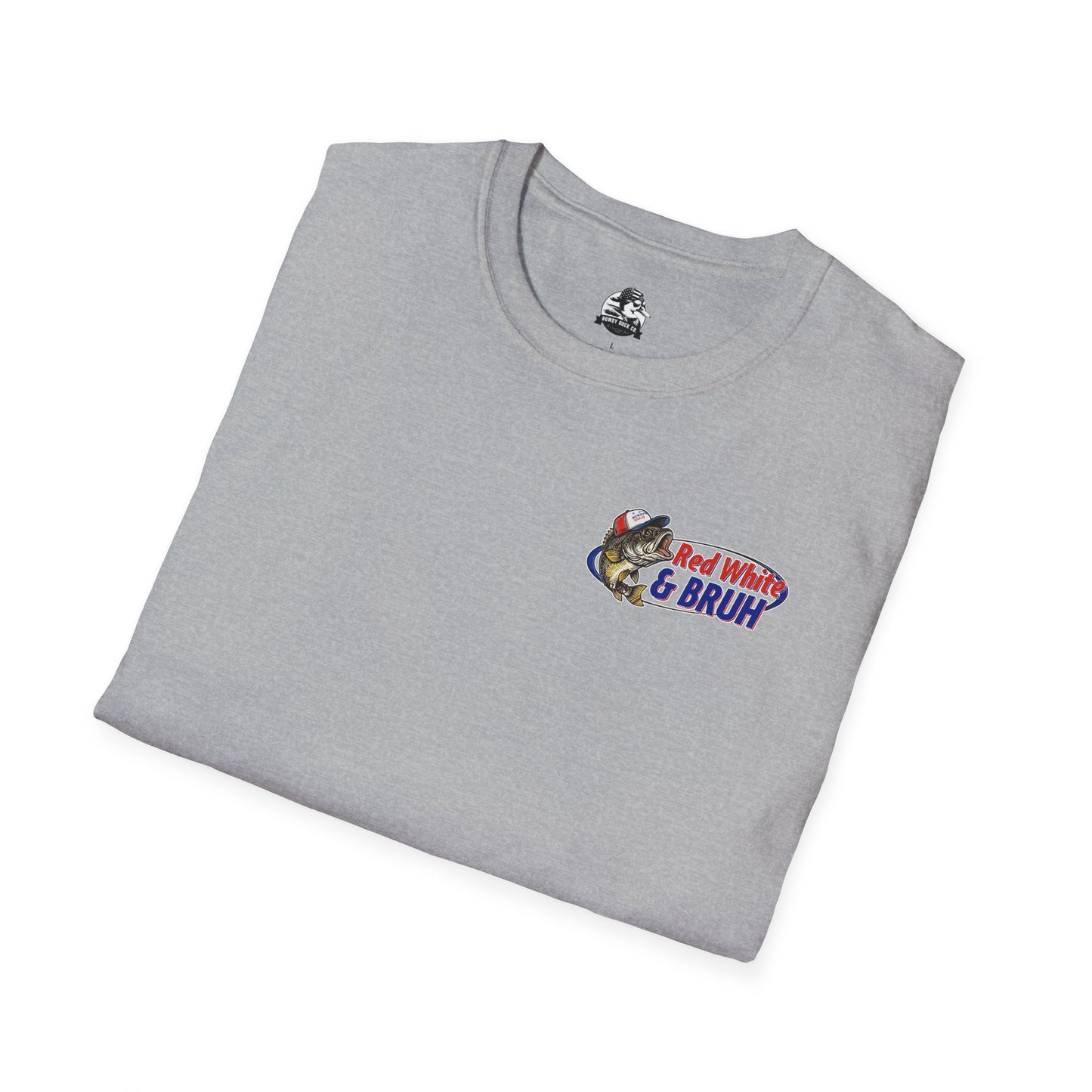 Fishing Enthusiast T-Shirt, Casual Summer Tee, Gift for Anglers, Outdoor Adventure Shirt, Red White & Bruh Design