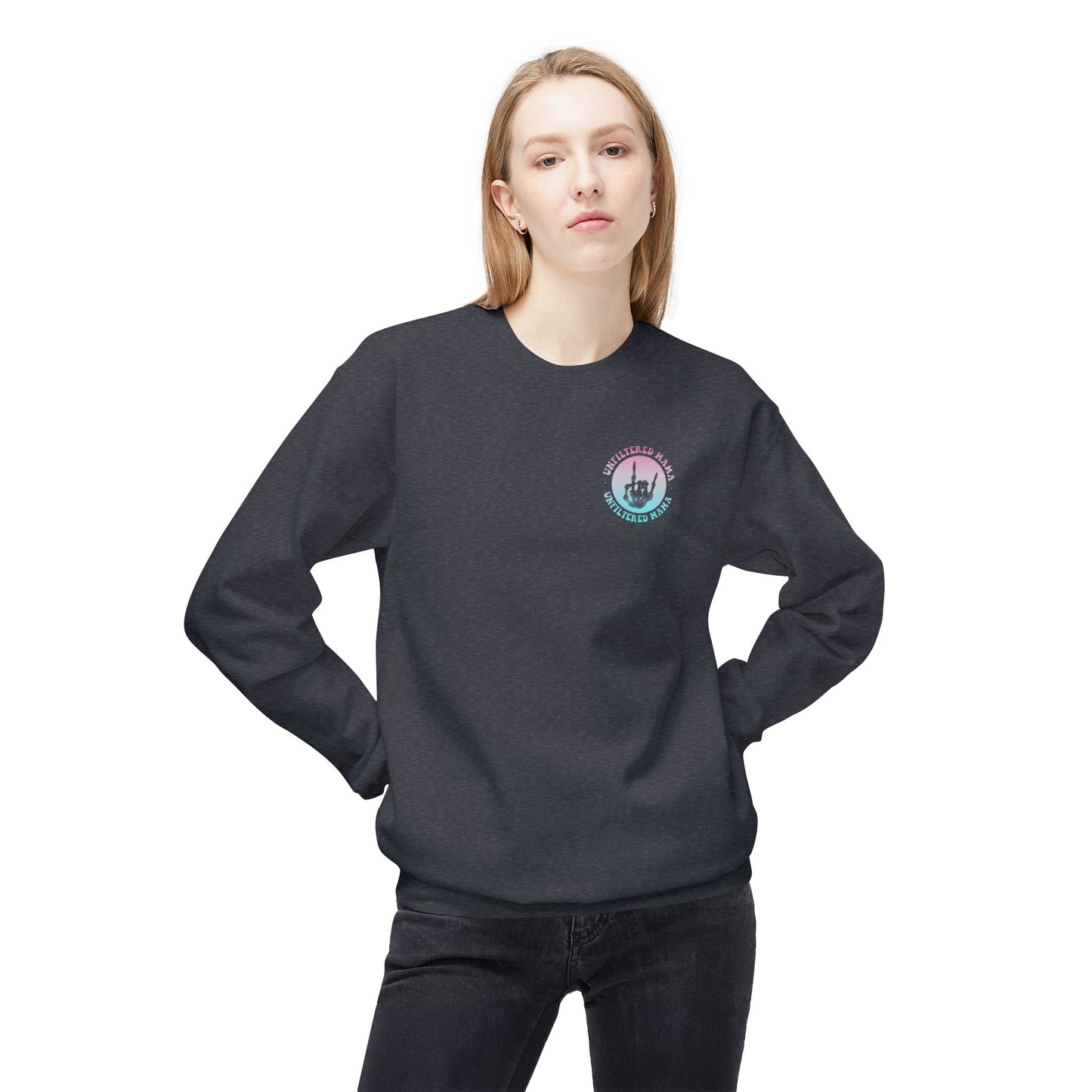 Somebody's Unfiltered Mama Graphic Fleece Crewneck