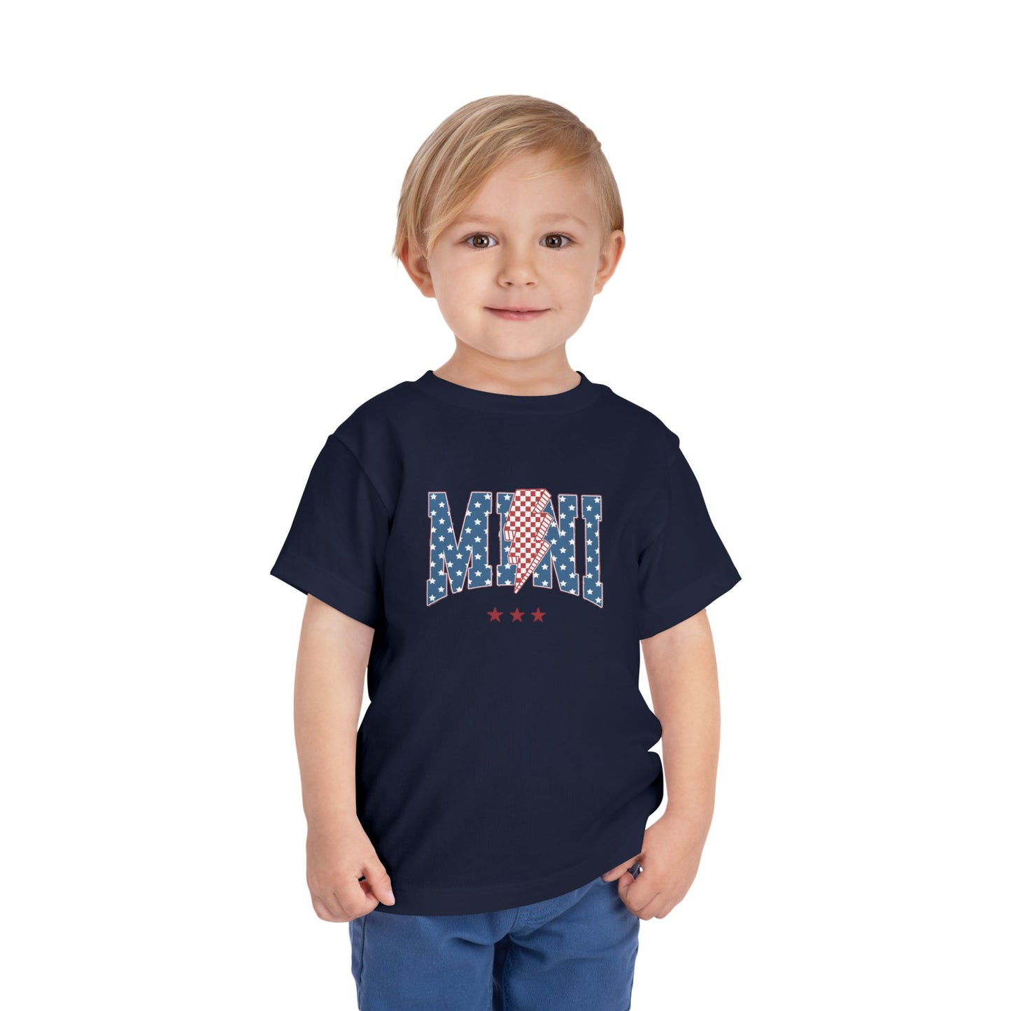 Mini USA Stars Toddler Tee, Perfect for 4th of July, Independence Day, Baby Shower Gift, Picnic, Toddler Playwear, Kids Apparel
