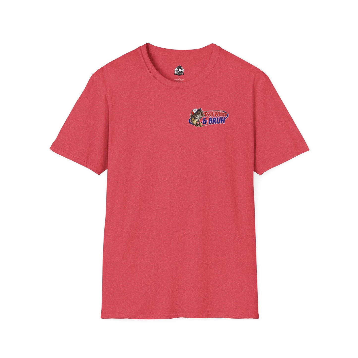 Fishing Enthusiast T-Shirt, Casual Summer Tee, Gift for Anglers, Outdoor Adventure Shirt, Red White & Bruh Design