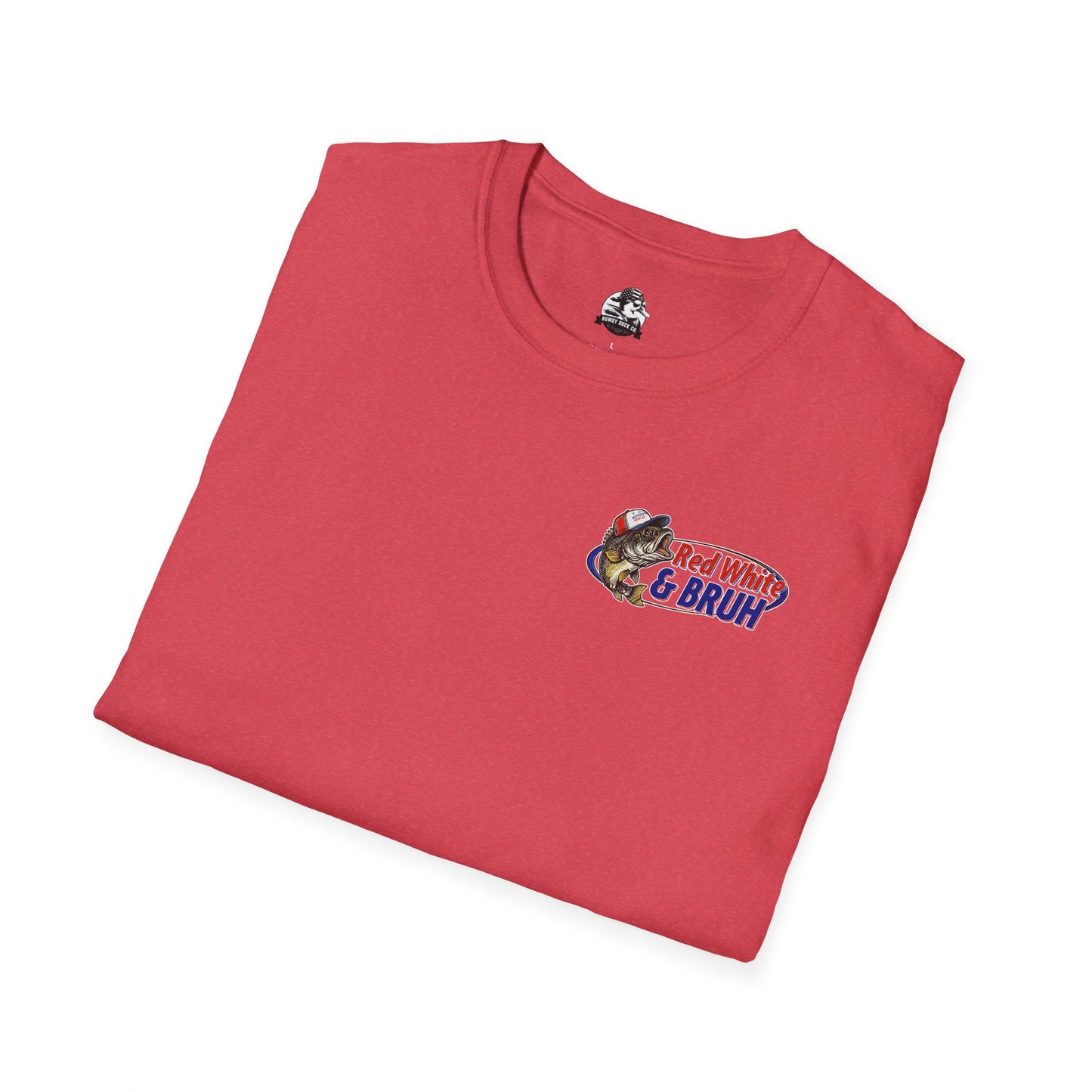 Fishing Enthusiast T-Shirt, Casual Summer Tee, Gift for Anglers, Outdoor Adventure Shirt, Red White & Bruh Design