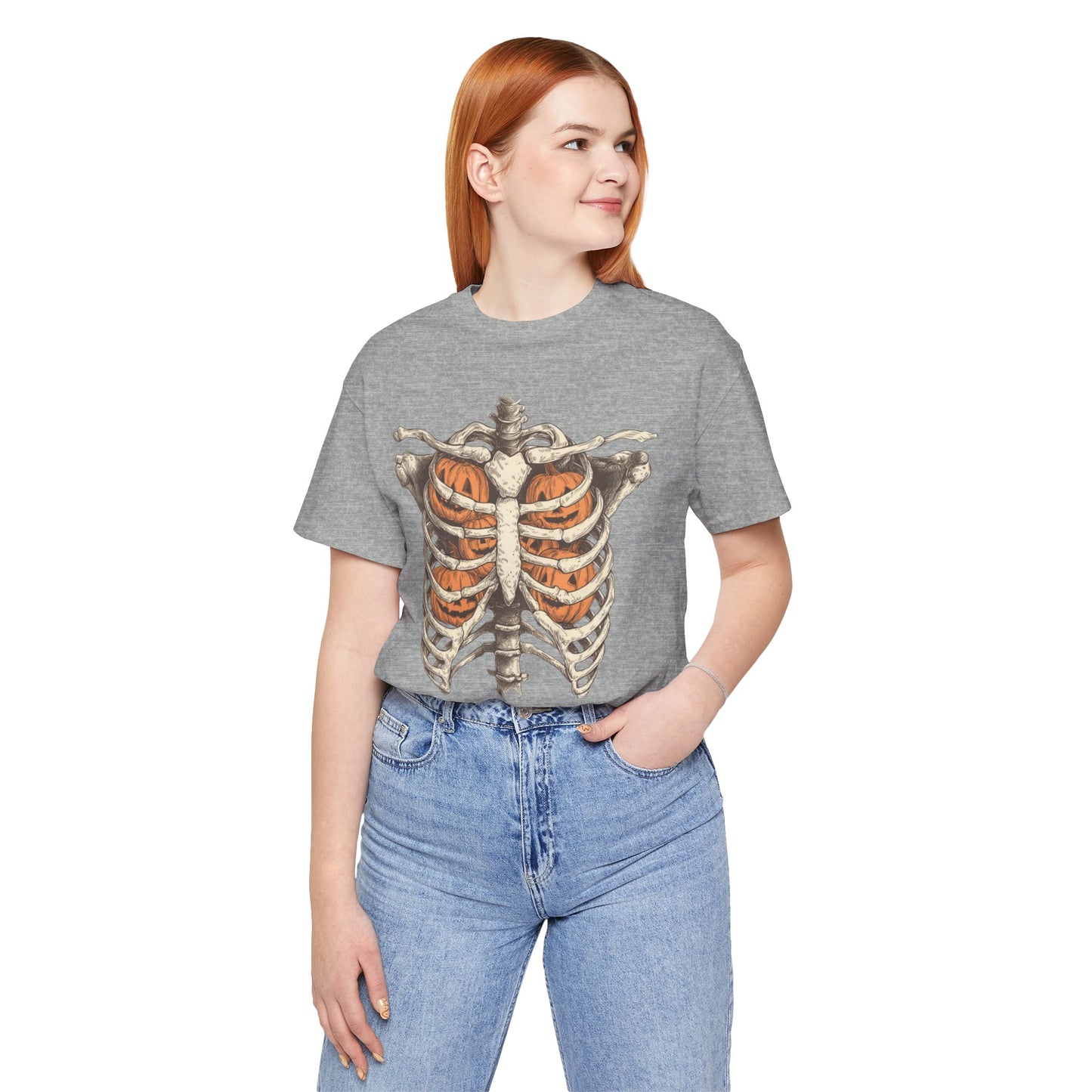 Adult spooky skeleton tee