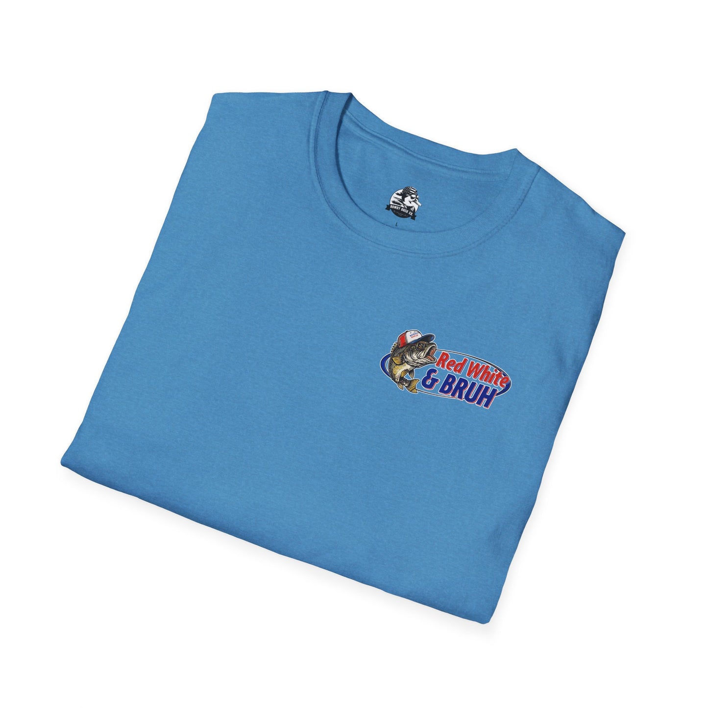 Fishing Enthusiast T-Shirt, Casual Summer Tee, Gift for Anglers, Outdoor Adventure Shirt, Red White & Bruh Design