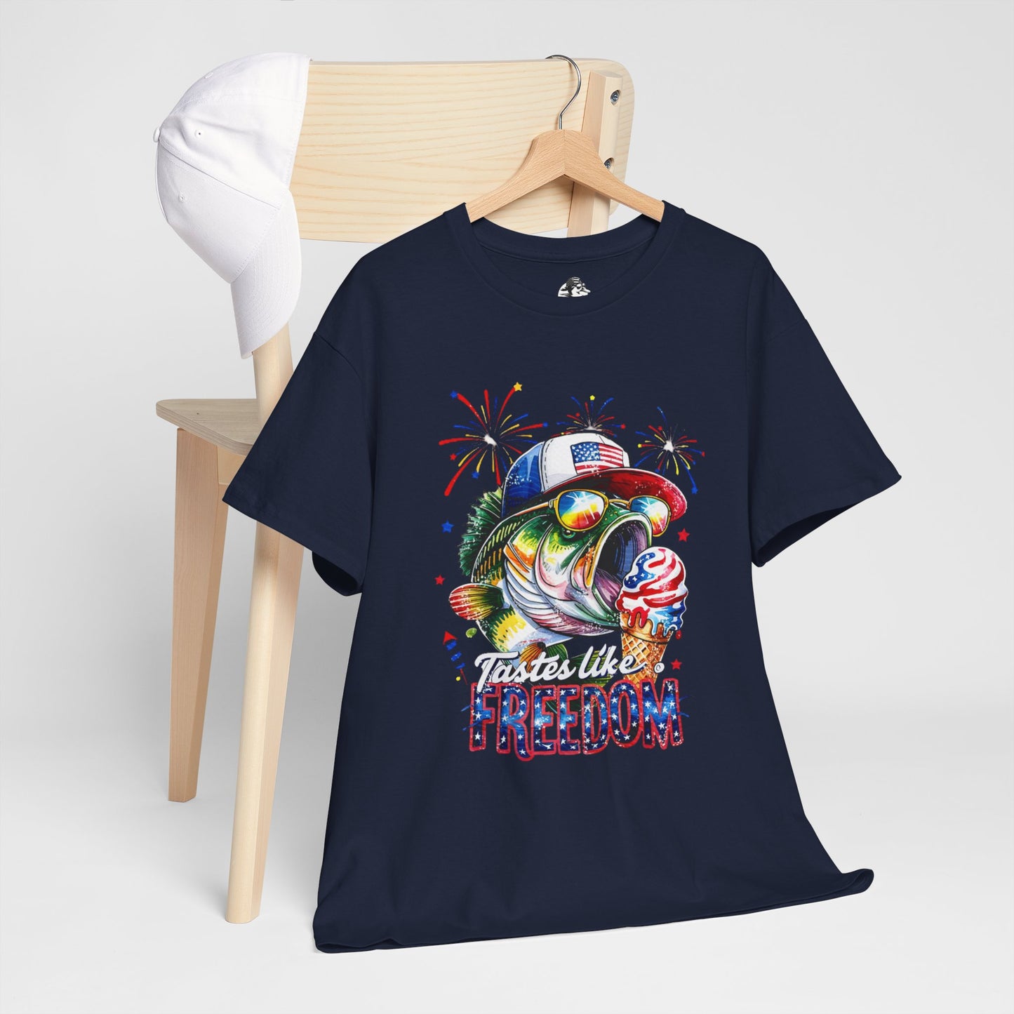 Patriotic Fishing Tee, Fourth of July Shirt, Freedom T-Shirt, Summer Adventure Apparel, Fishing Lover Gift