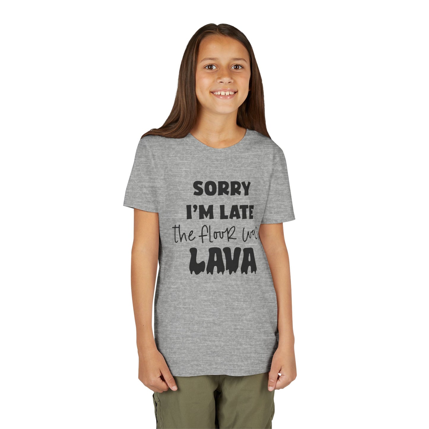 "Sorry I'm Late The Floor Was Lava" youth tee