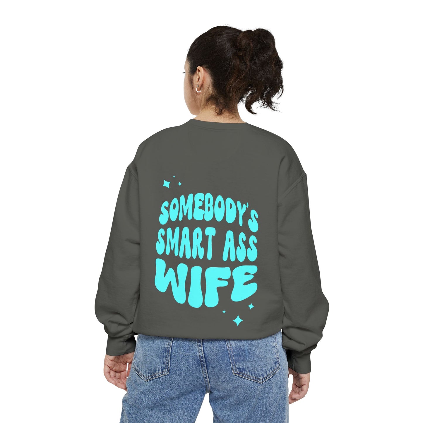 Comfort Colors Graphic Fleece Crewneck - Somebodies Smart Ass Wife