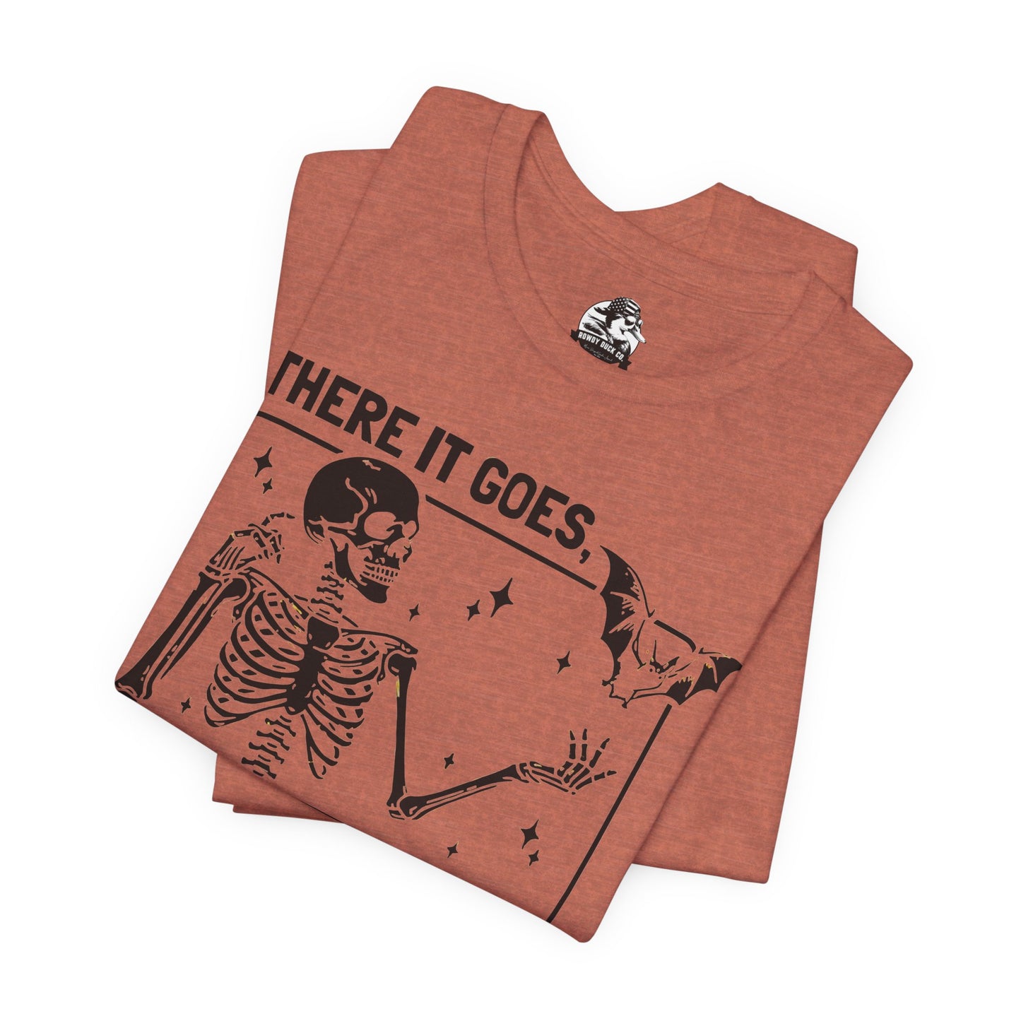 Funny Skeleton Graphic Tee "There Goes My Last Flying Fuck"