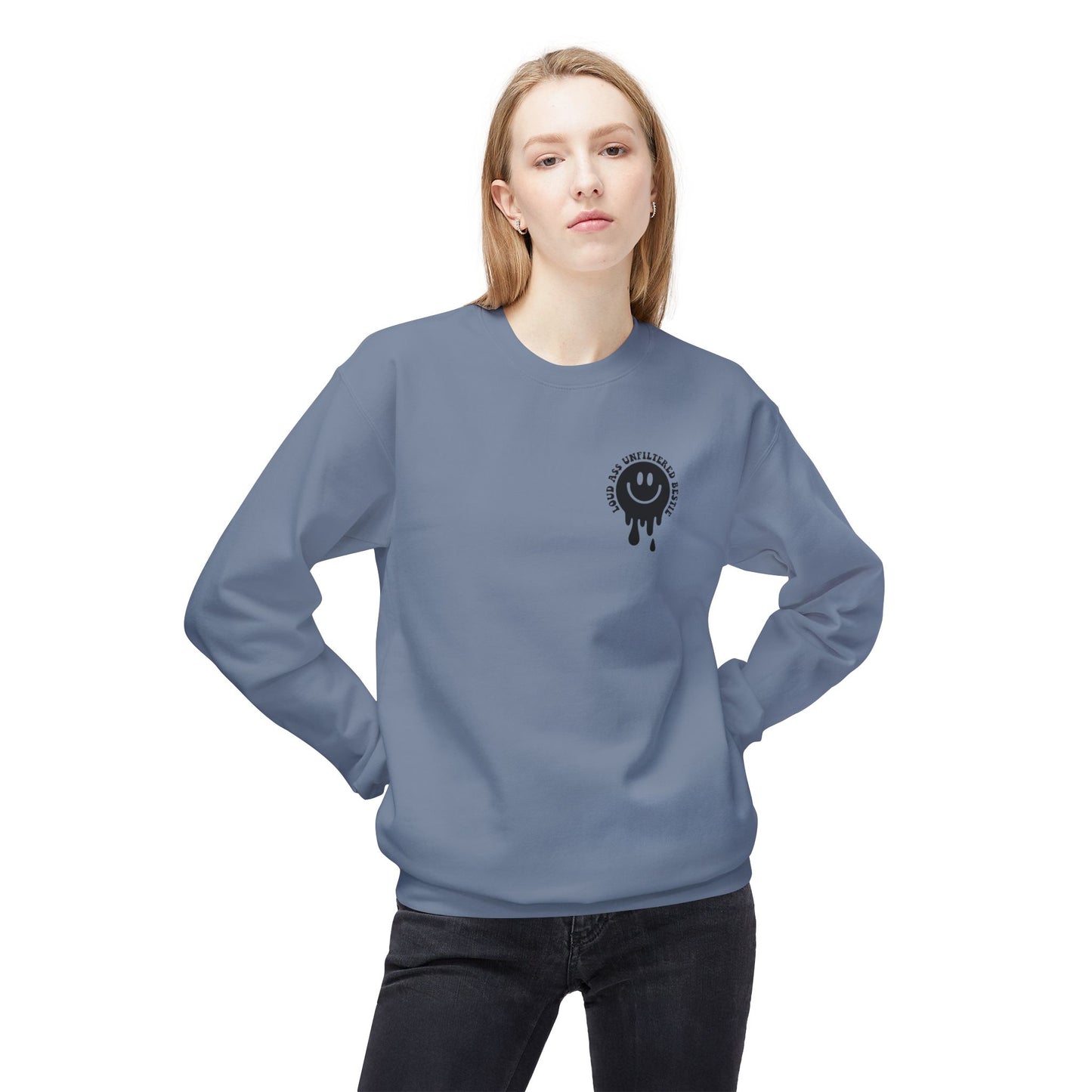 Loud Bestie Sweatshirt, Unfiltered Crewneck, Funny Gift for Friends, Cozy Casual Wear, Humor Apparel, Birthday Gift
