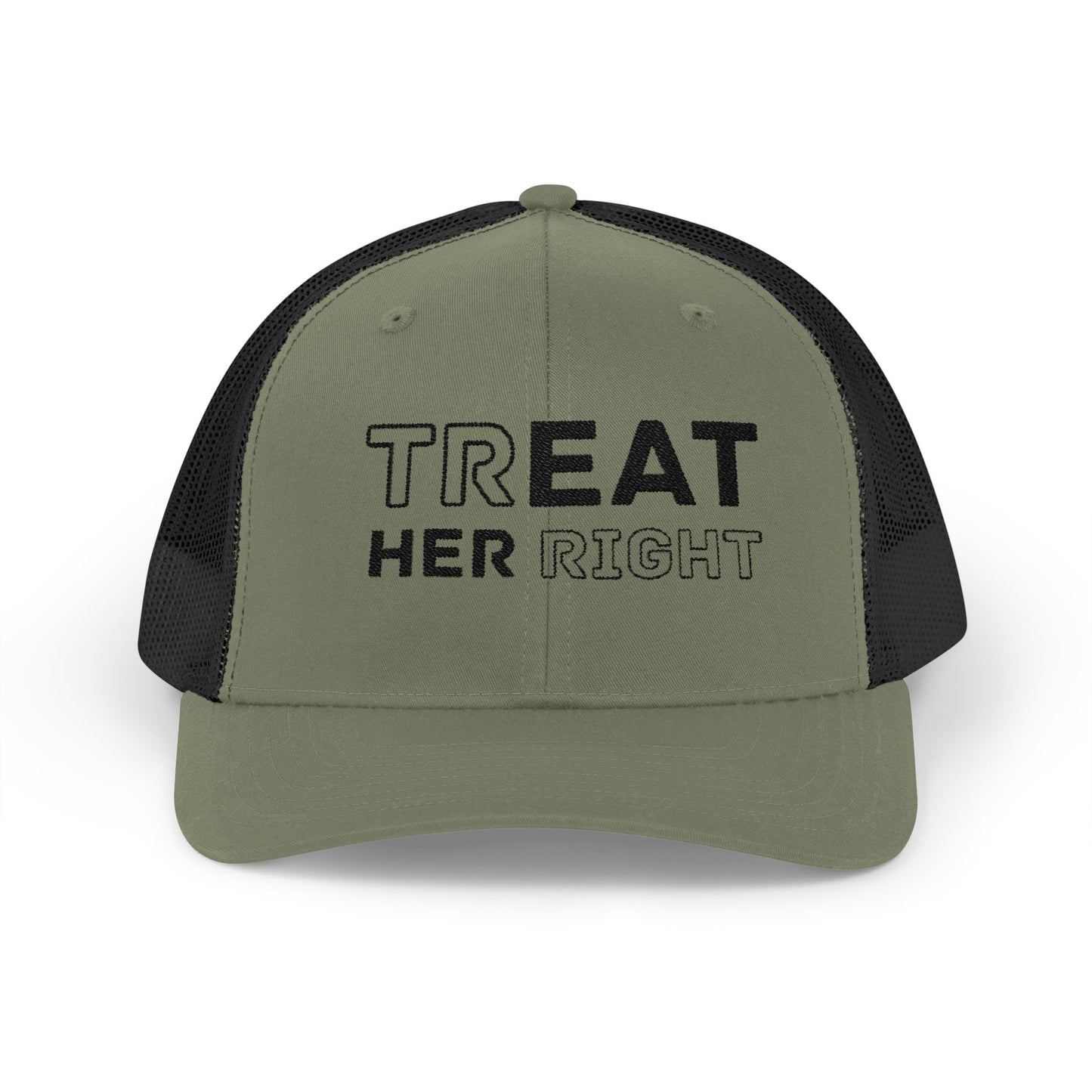 Snapback Trucker Cap - "Treat Her Right" Adjustable Cap,