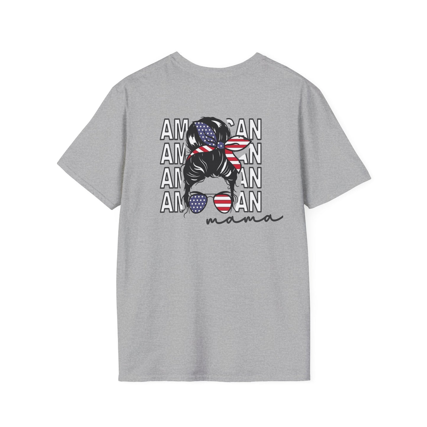 Patriotic Mama T-Shirt, Women's Tee, American Pride Shirt, Independence Day Fashion, Gift for Moms, Casual Summer Top