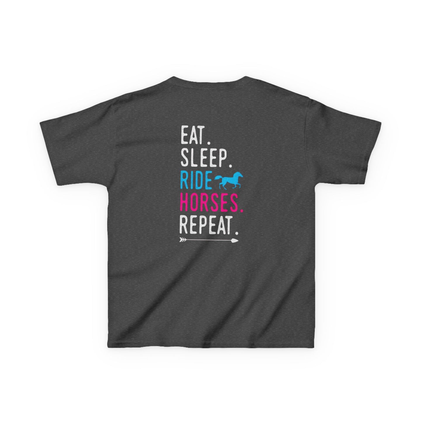 Kids Horse Riding Tee- Eat Sleep Ride Horses Repeat
