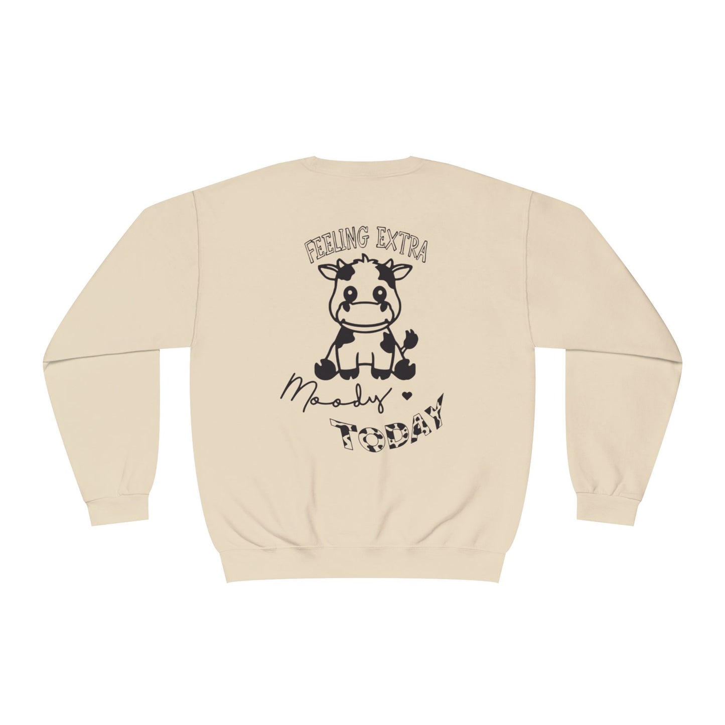Feeling Extra Moody Unisex Crewneck Sweatshirt, Cute Cow Sweatshirt, Funny Sweatshirt, Animal Lover Gift, Cozy Casual Wear, Birthday Gift
