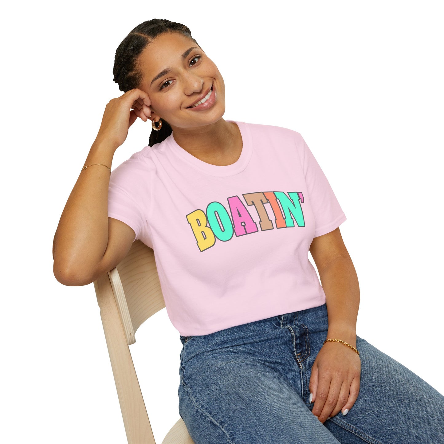 Colorful Boat Themed Unisex Softstyle T-Shirt, Perfect for Summer Days and Casual Outings, Gift for Boating Enthusiasts