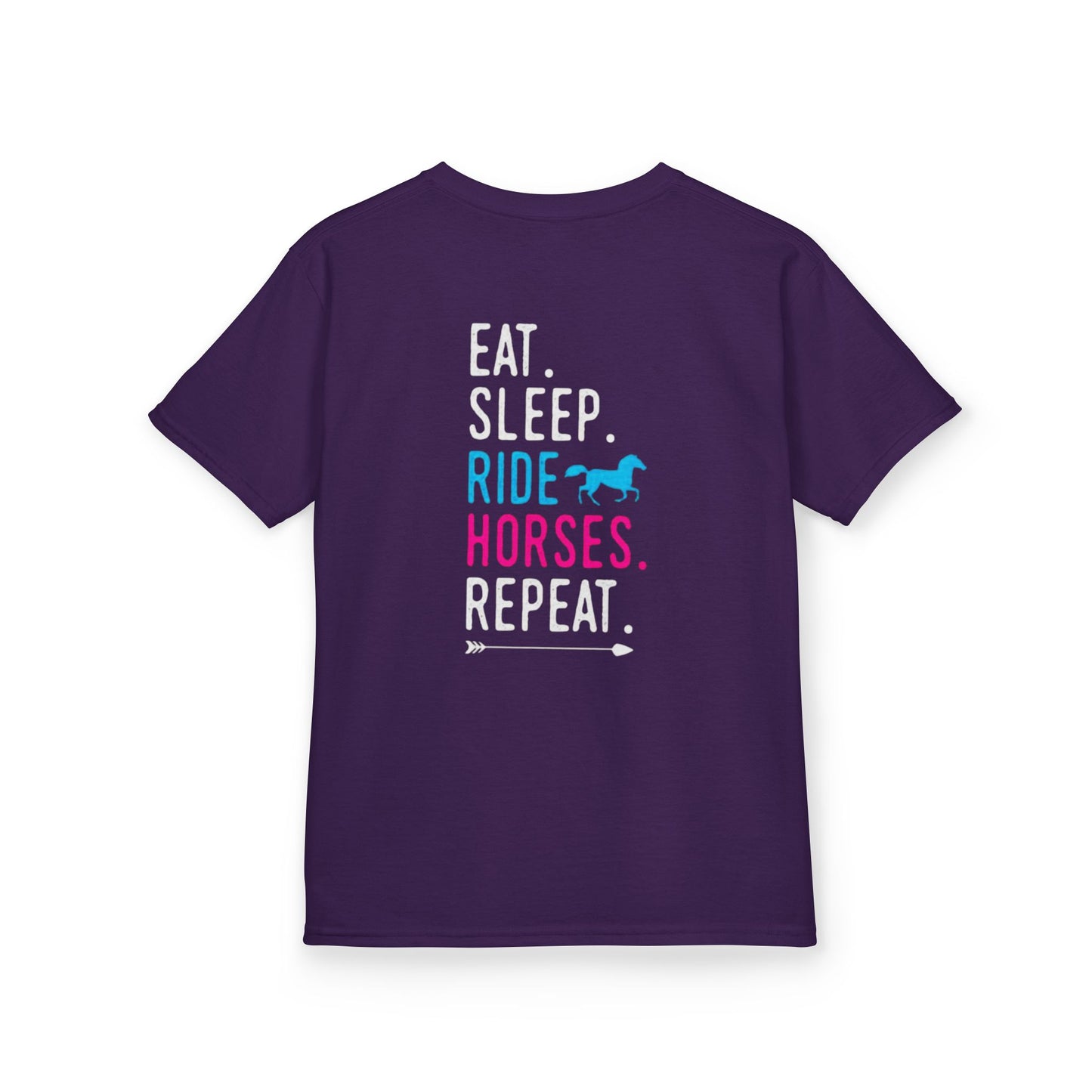 Kids Horse Riding Tee- Eat Sleep Ride Horses Repeat
