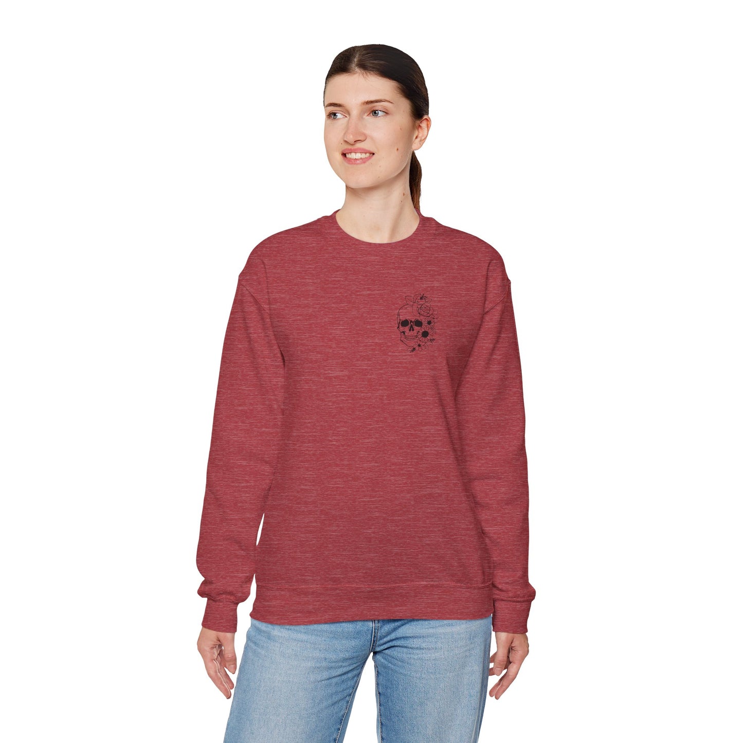Skull "You don't Have to Please Any of These People " Graphic Crewneck Sweatshirt
