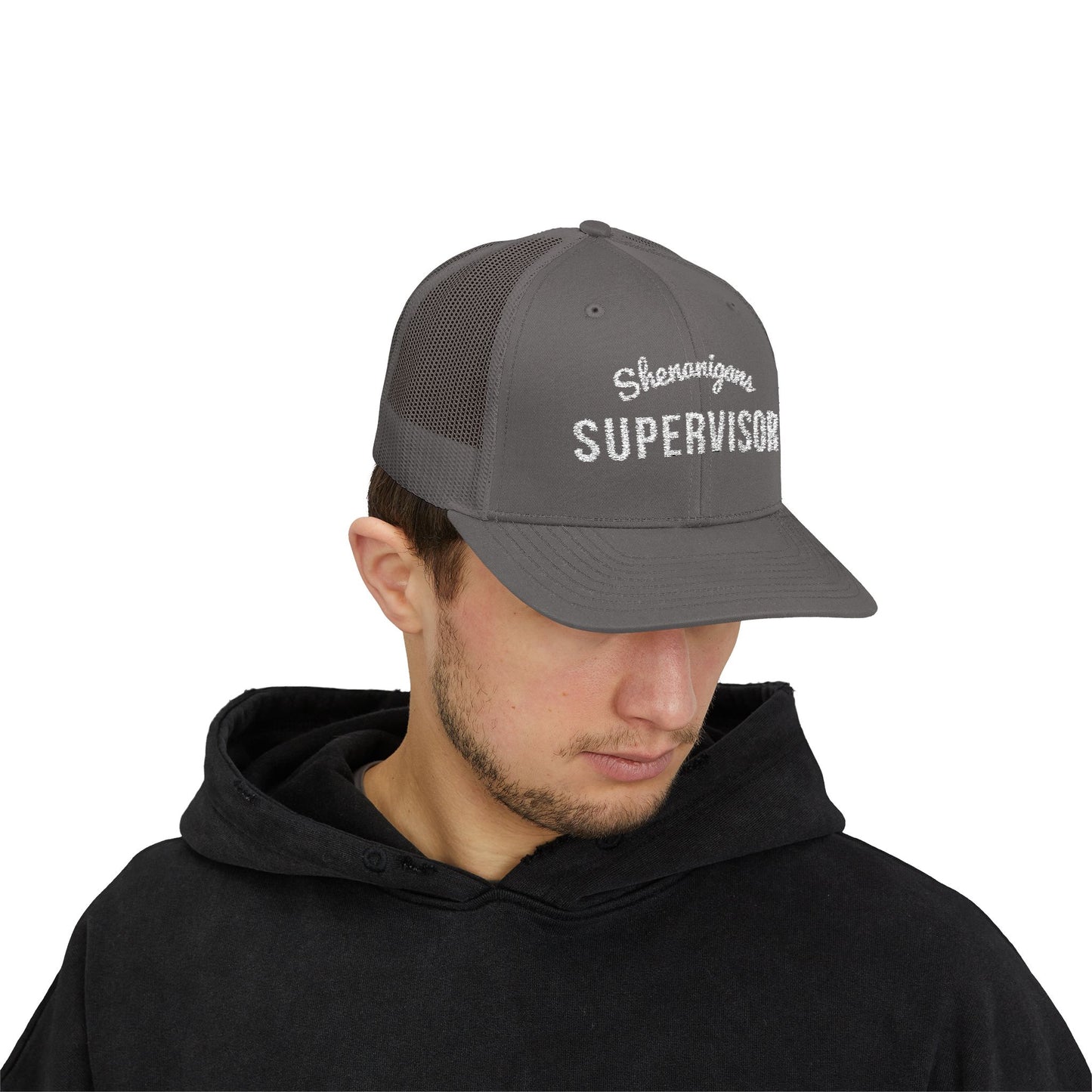 Shenanigans Supervisor Snapback Trucker Cap | Fun Cap for Supervisors, Gift for Managers, Casual Hat, Summer Accessory, Work Hat