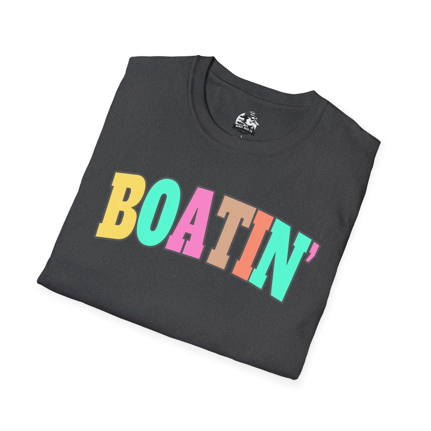 Colorful Boat Themed Unisex Softstyle T-Shirt, Perfect for Summer Days and Casual Outings, Gift for Boating Enthusiasts
