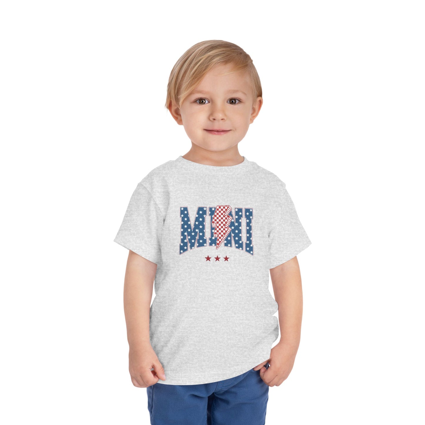 Mini USA Stars Toddler Tee, Perfect for 4th of July, Independence Day, Baby Shower Gift, Picnic, Toddler Playwear, Kids Apparel