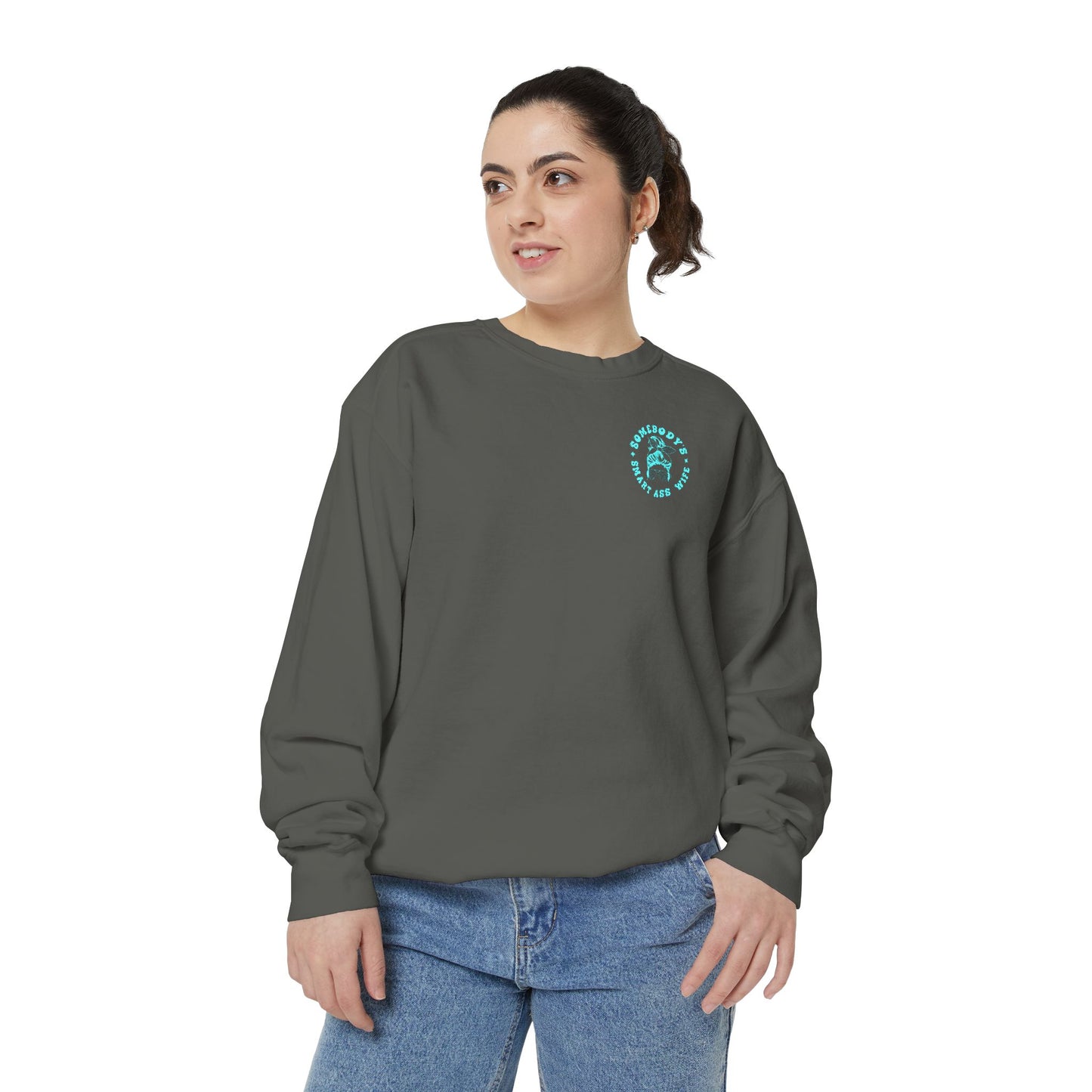 Comfort Colors Graphic Fleece Crewneck - Somebodies Smart Ass Wife