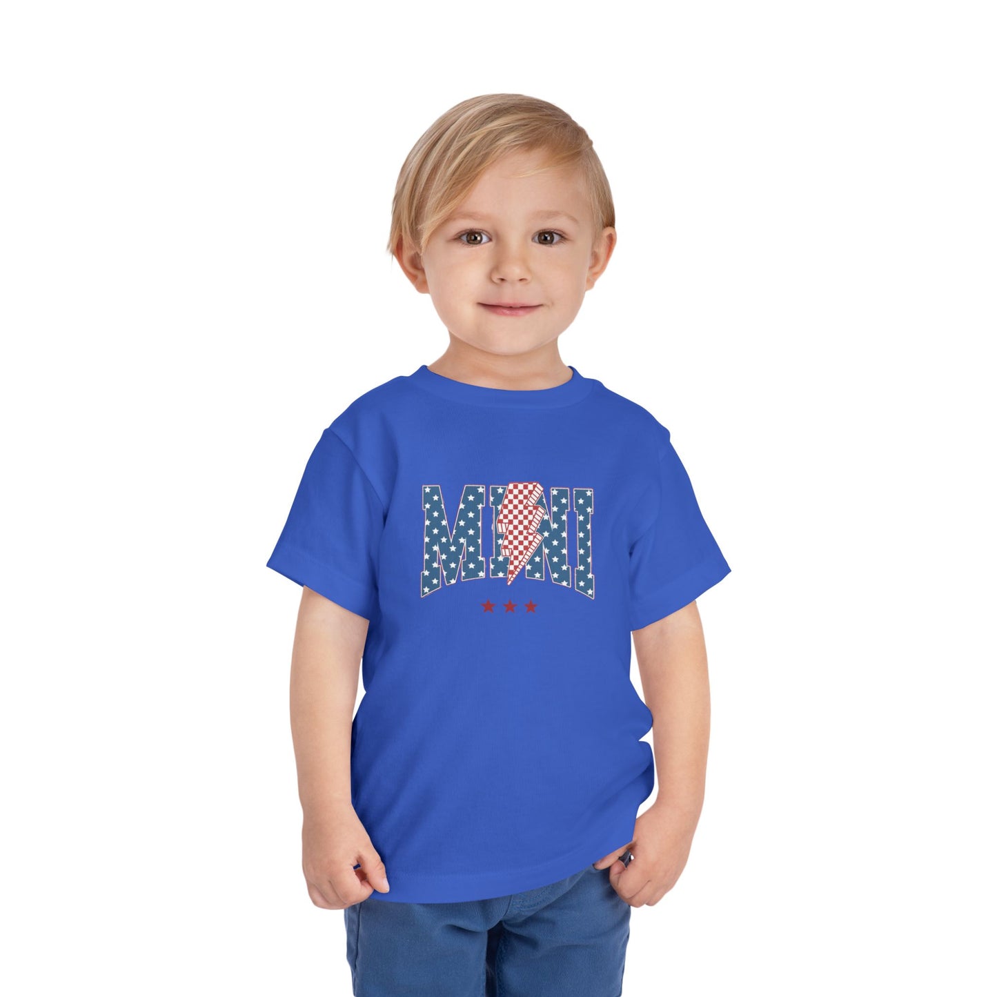 Mini USA Stars Toddler Tee, Perfect for 4th of July, Independence Day, Baby Shower Gift, Picnic, Toddler Playwear, Kids Apparel