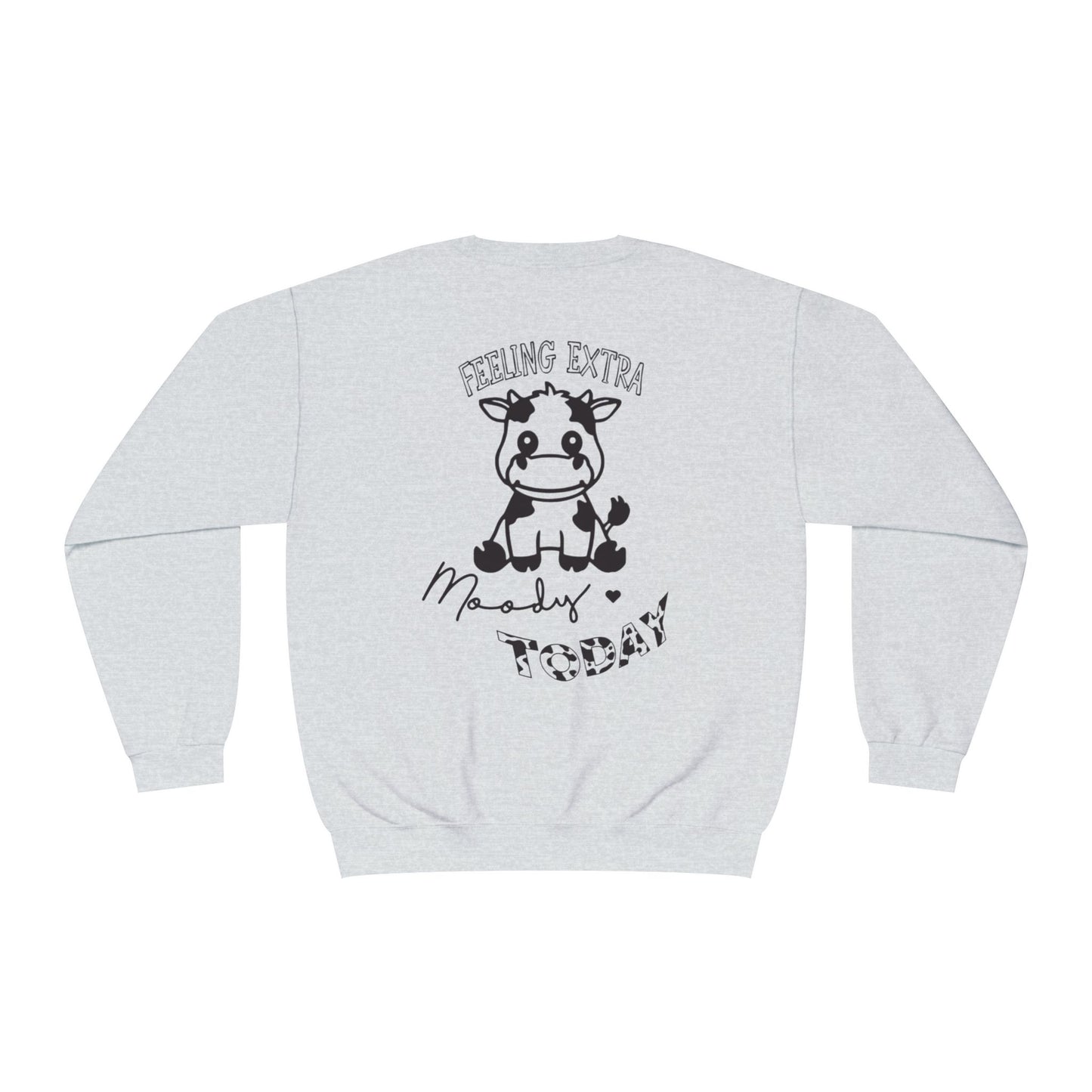 Feeling Extra Moody Unisex Crewneck Sweatshirt, Cute Cow Sweatshirt, Funny Sweatshirt, Animal Lover Gift, Cozy Casual Wear, Birthday Gift