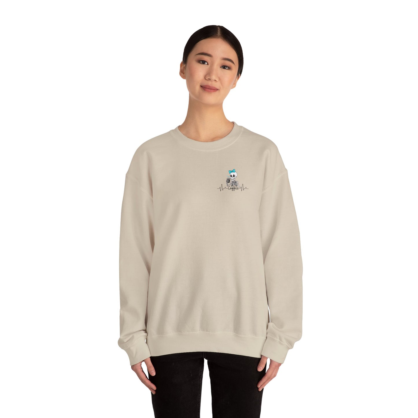 Unisex Fleece Crewneck 50% anxiety 50% coffee