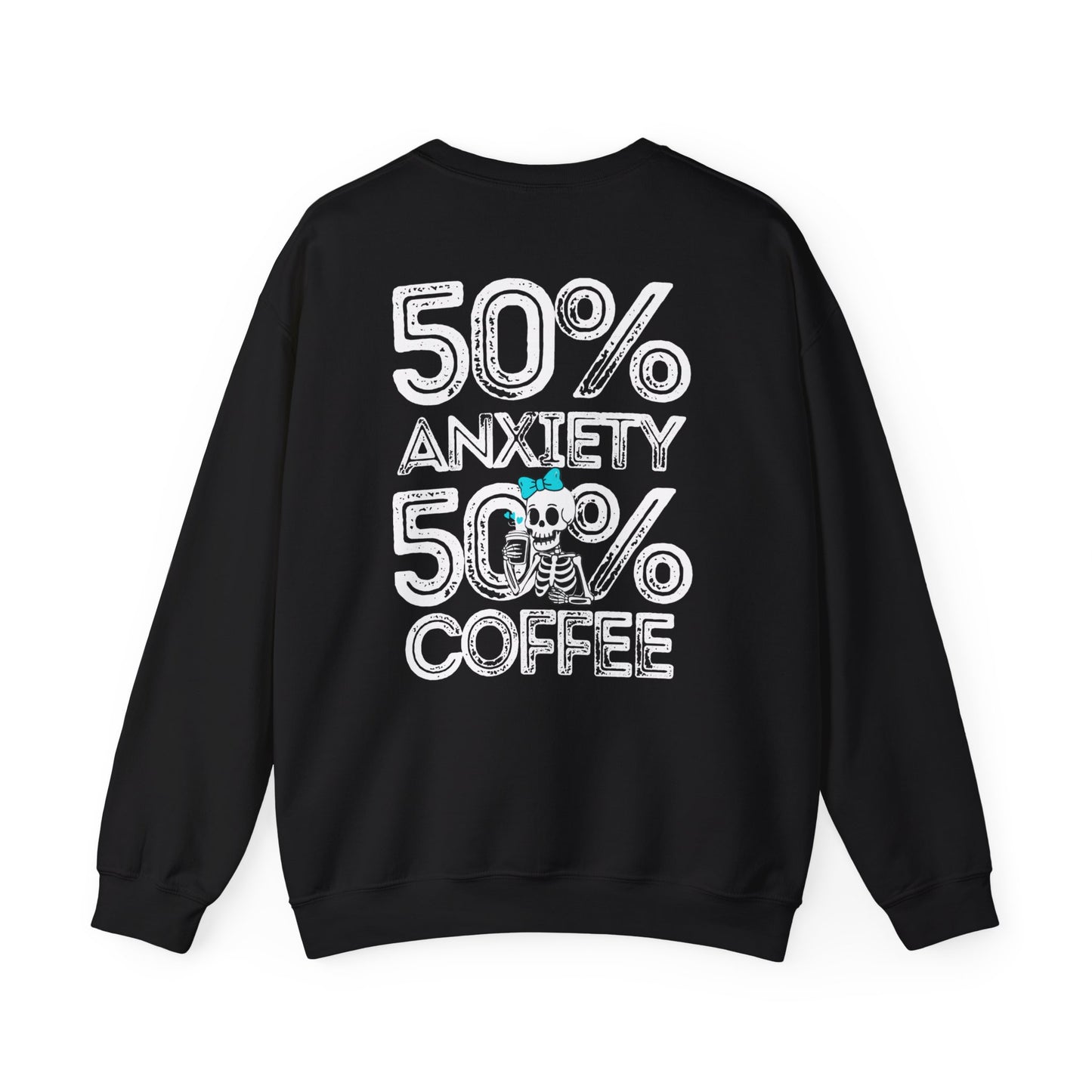 Unisex Fleece Crewneck 50% anxiety 50% coffee