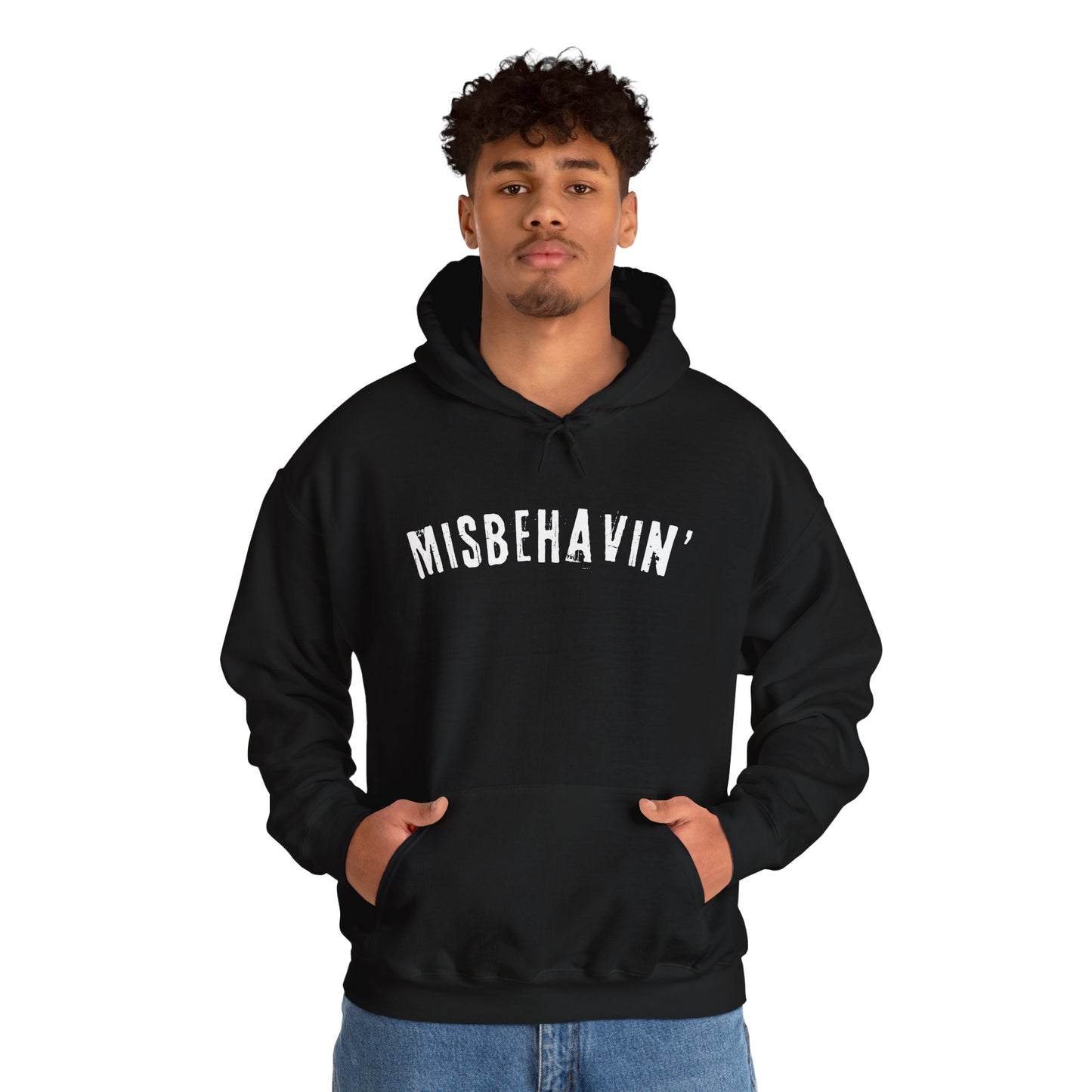 Misbehavin' Unisex Heavy Blend Hoodie | Cozy Sweatshirt for Casual Wear, Gift for Friends, Relaxed Fit Fashion