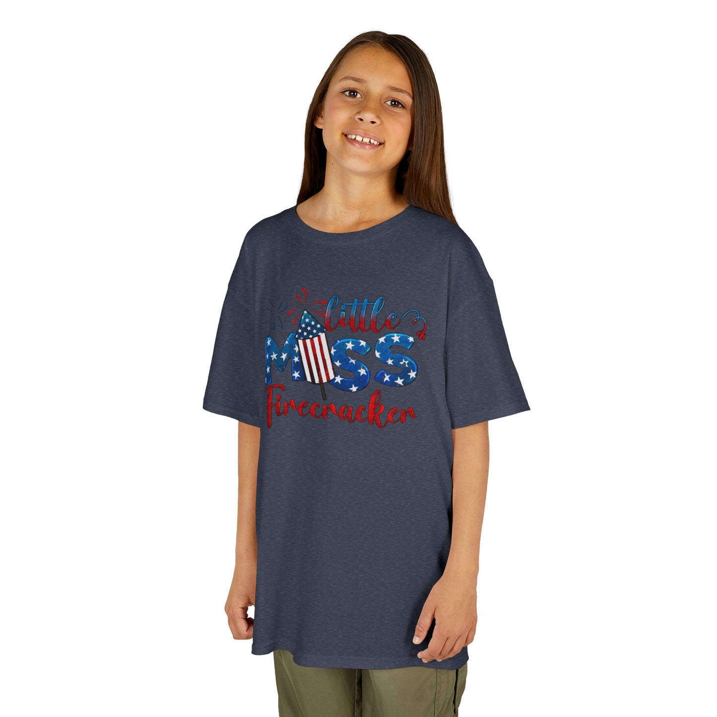 Kids 4th of July Tee - Little Miss Firecracker Shirt, Independence Day Outfit, Kids Summer Apparel, Patriotic T-Shirt, Fun Holiday Top