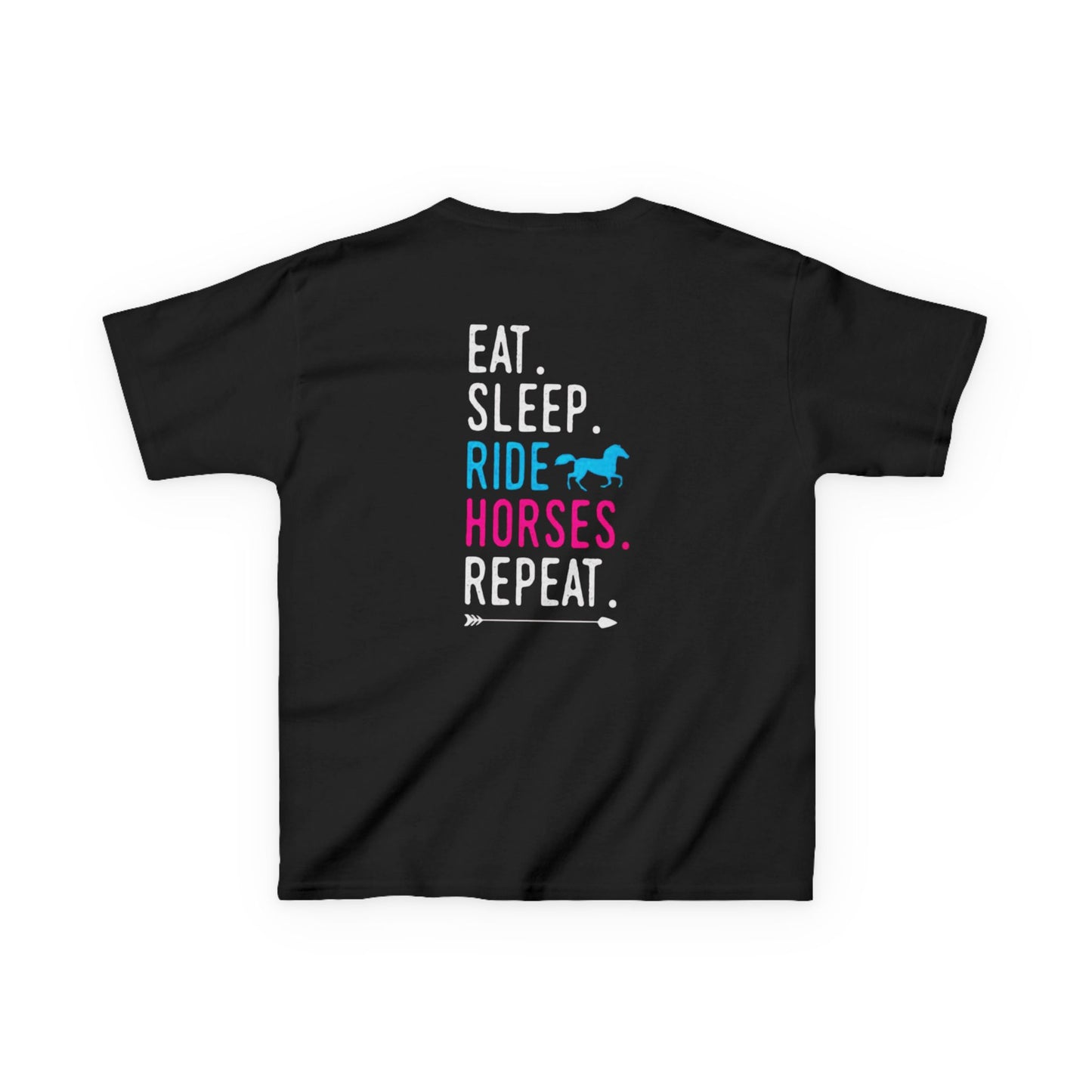 Kids Horse Riding Tee- Eat Sleep Ride Horses Repeat