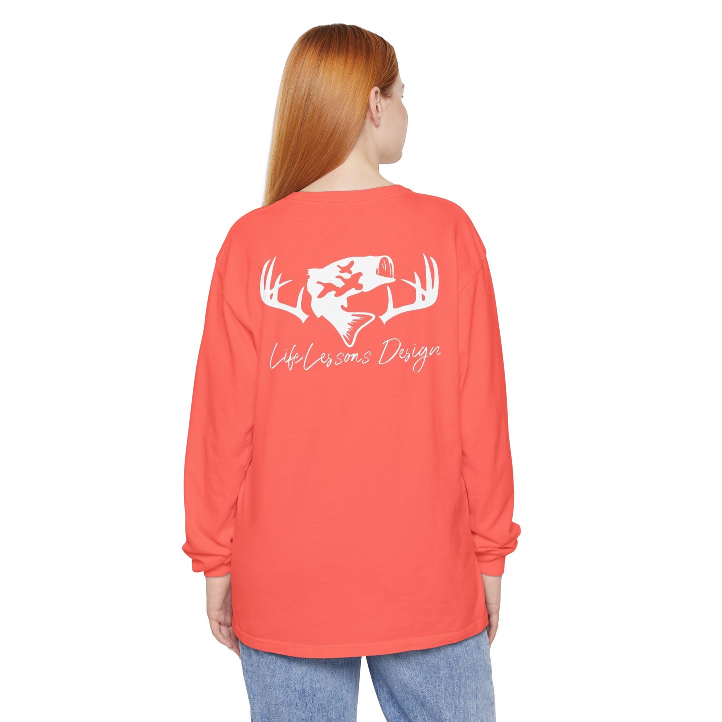 Life Lessons Design fishing & Hunting Long Sleeve Tee