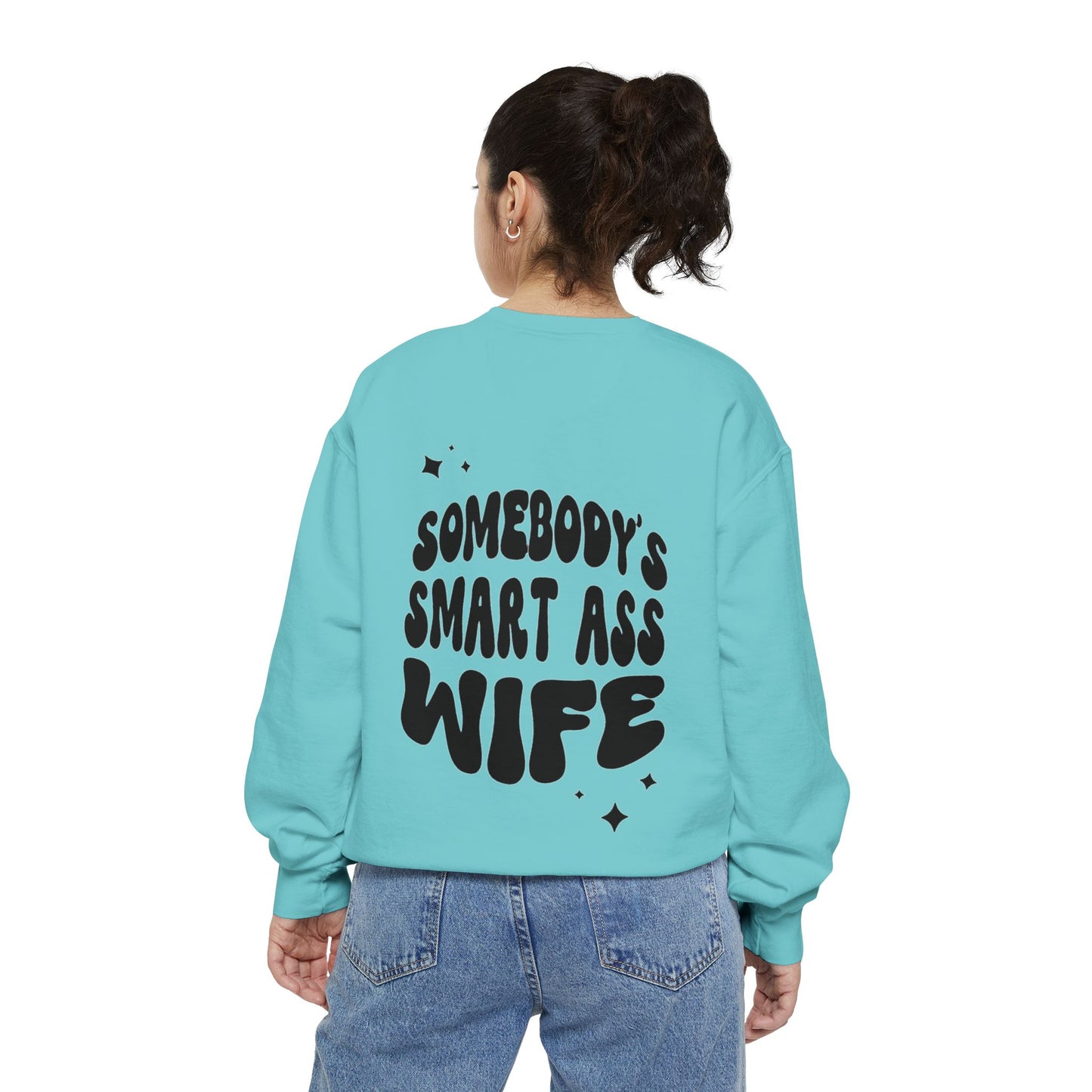 Comfort Colors Graphic Fleece Crewneck - Somebodies Smart Ass Wife