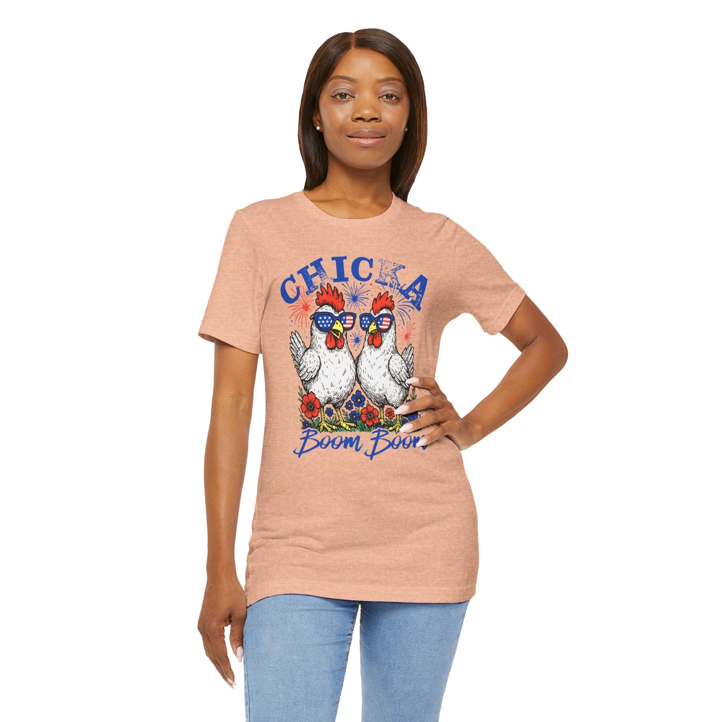 Chic Chicken Graphic Tee, Fun Unisex T-Shirt, Summer Fashion, Gift for Farm Lovers, Quirky Casual Wear, Boho Style