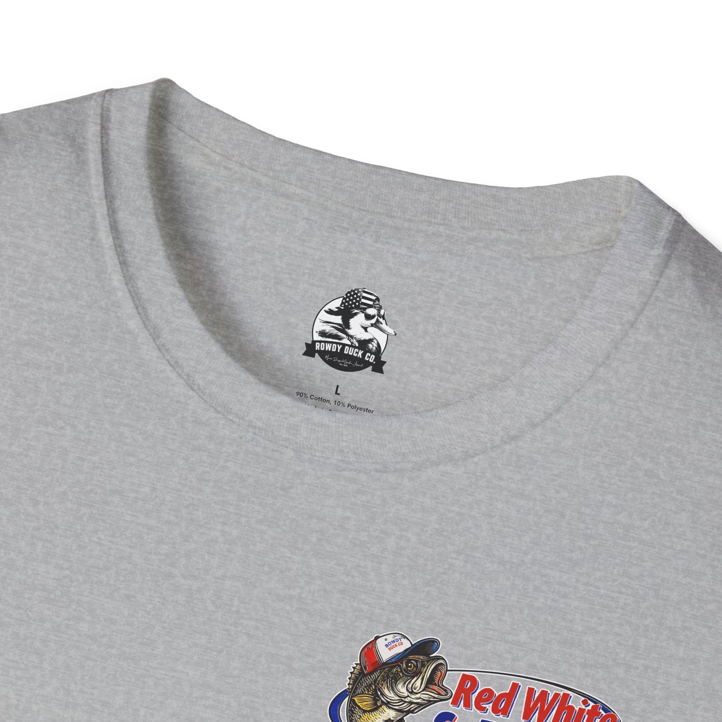 Fishing Enthusiast T-Shirt, Casual Summer Tee, Gift for Anglers, Outdoor Adventure Shirt, Red White & Bruh Design