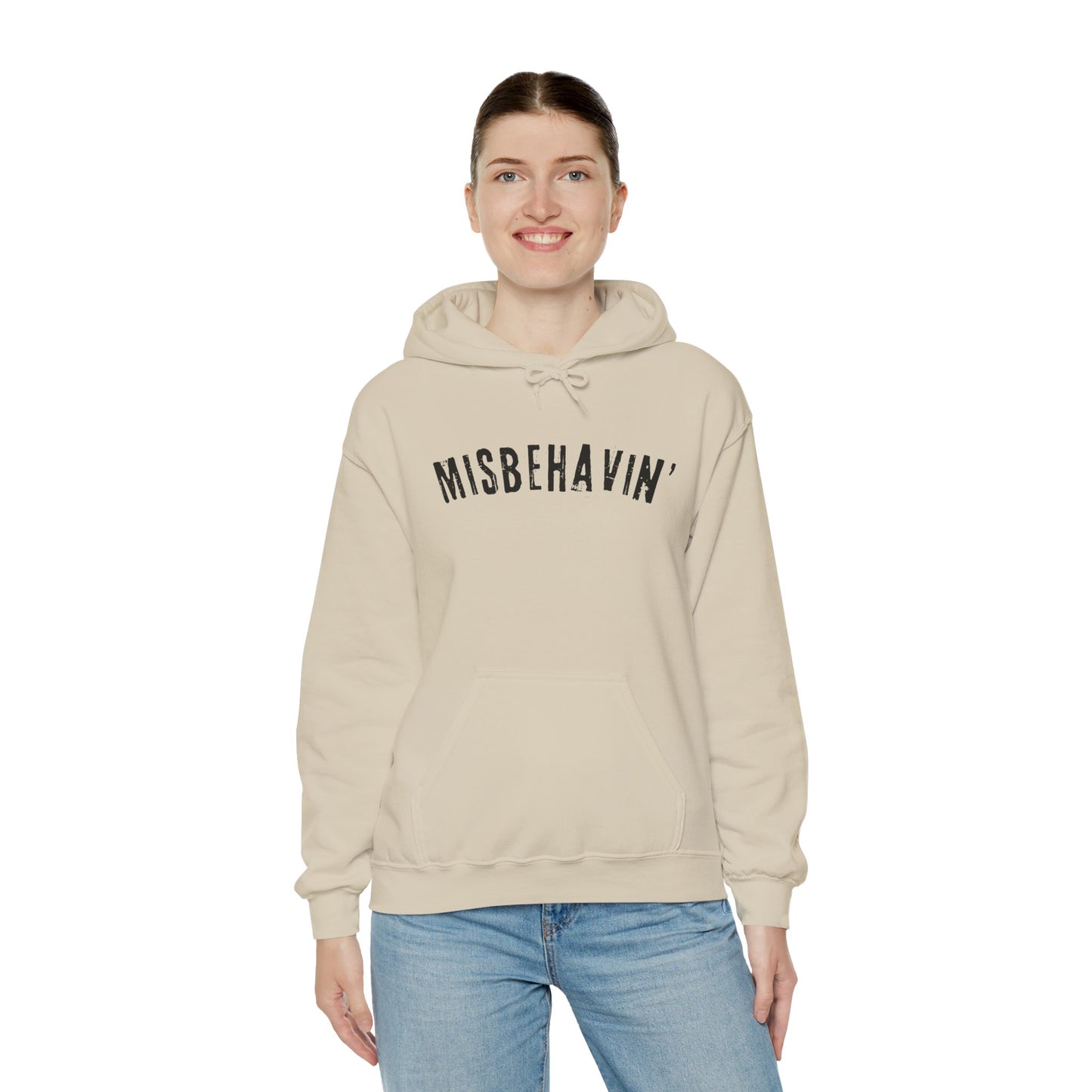 Misbehavin' Unisex Heavy Blend Hoodie | Cozy Sweatshirt for Casual Wear, Gift for Friends, Relaxed Fit Fashion