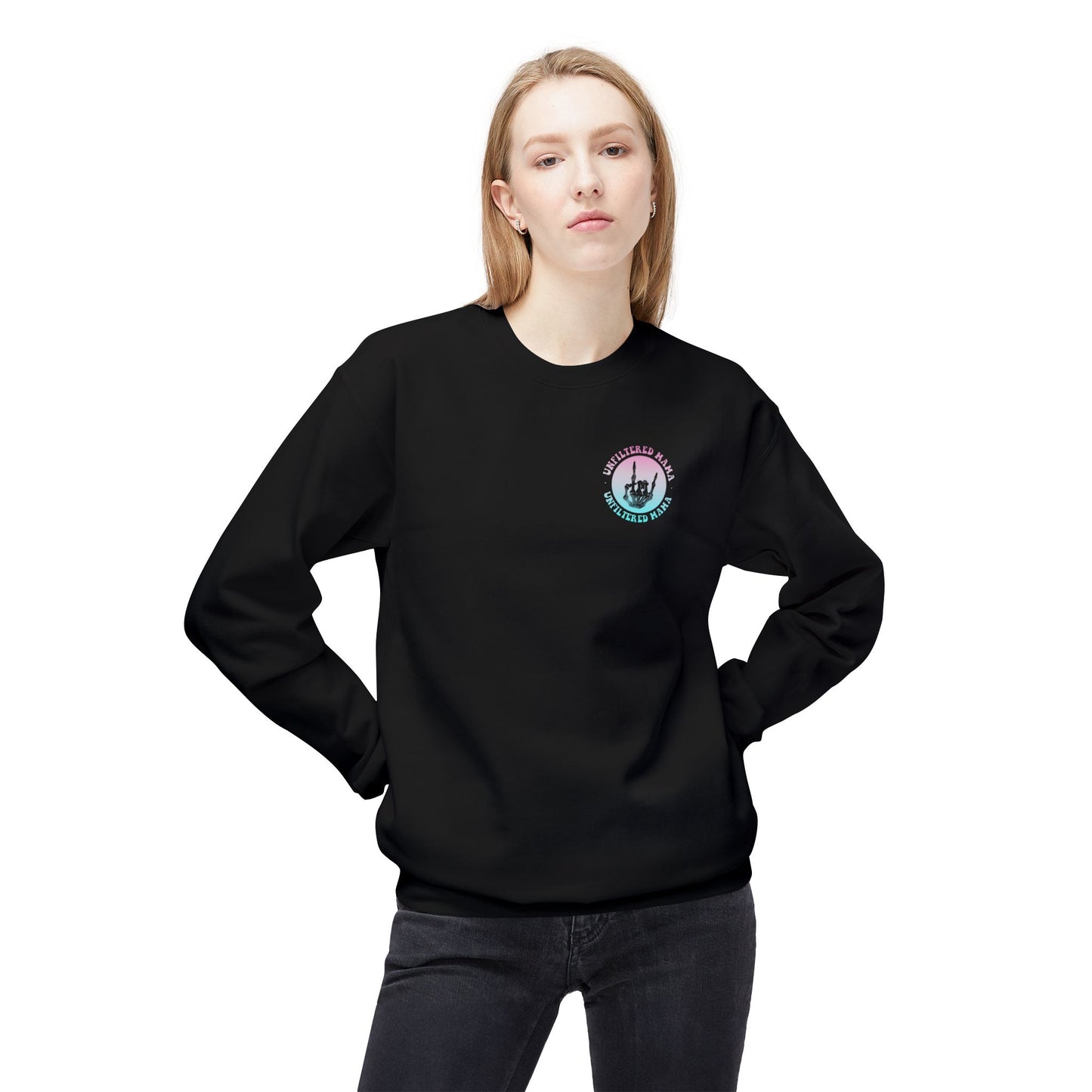 Somebody's Unfiltered Mama Graphic Fleece Crewneck
