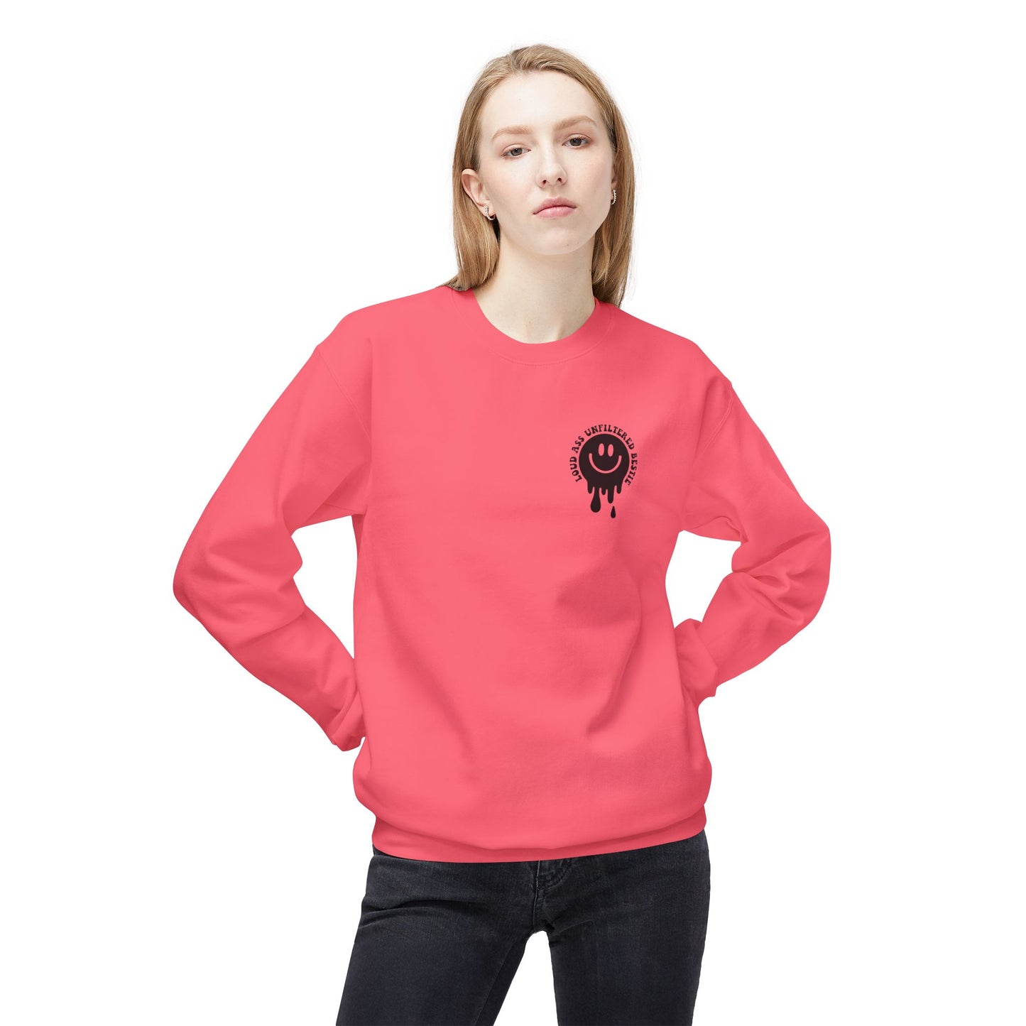 Loud Bestie Sweatshirt, Unfiltered Crewneck, Funny Gift for Friends, Cozy Casual Wear, Humor Apparel, Birthday Gift