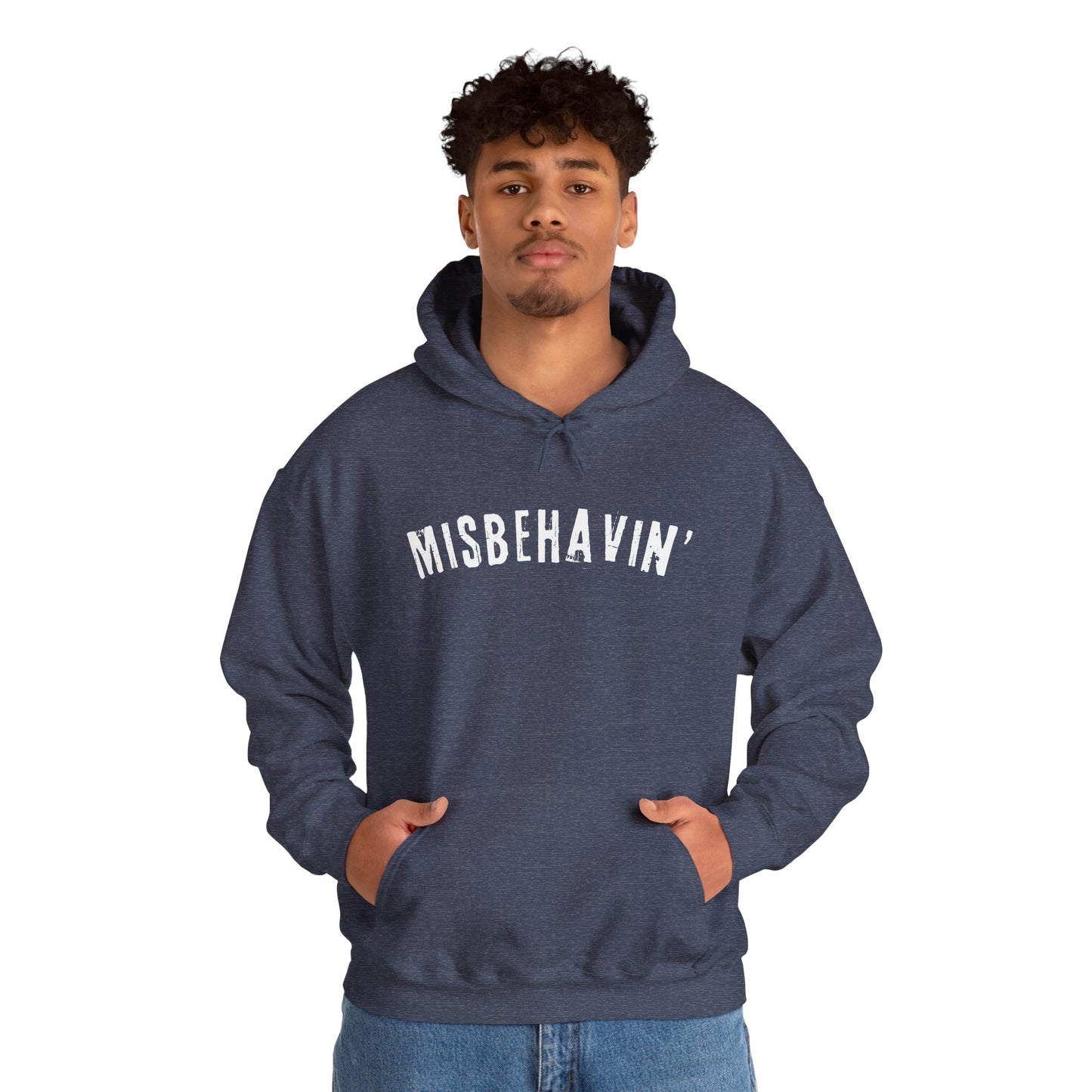 Misbehavin' Unisex Heavy Blend Hoodie | Cozy Sweatshirt for Casual Wear, Gift for Friends, Relaxed Fit Fashion